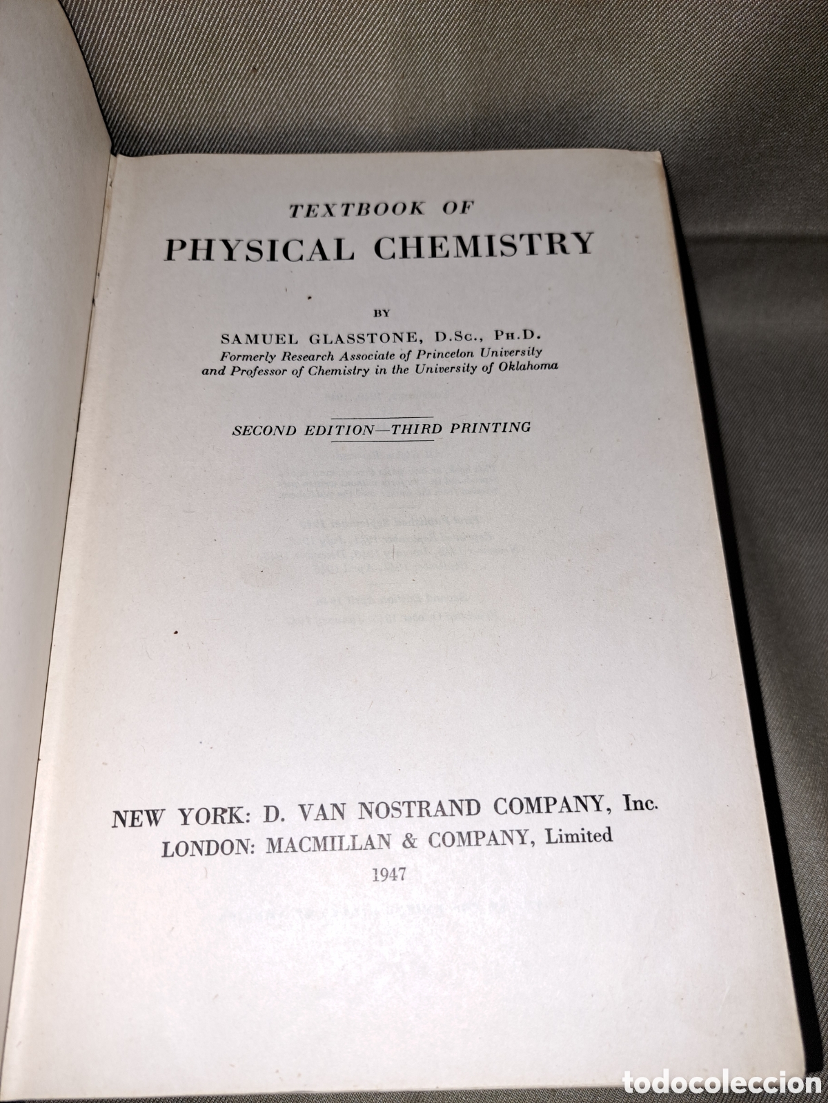 Libros de segunda mano de ciencias: TEX - BOOK PHYSICAL CHEMISTRAL , MACMILLAN 1947 2&deg; EDICI&Oacute;N - Foto 3