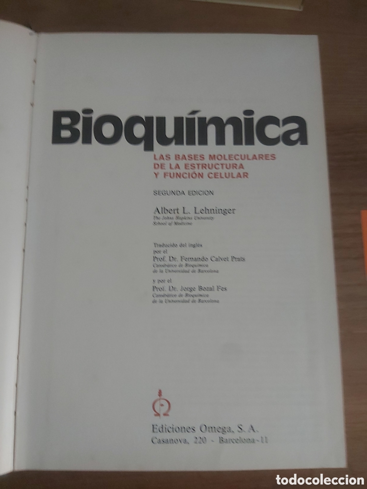 Libros de segunda mano de ciencias: Bioqu&iacute;mica lehninger edicciones omega 1978 - Foto 2