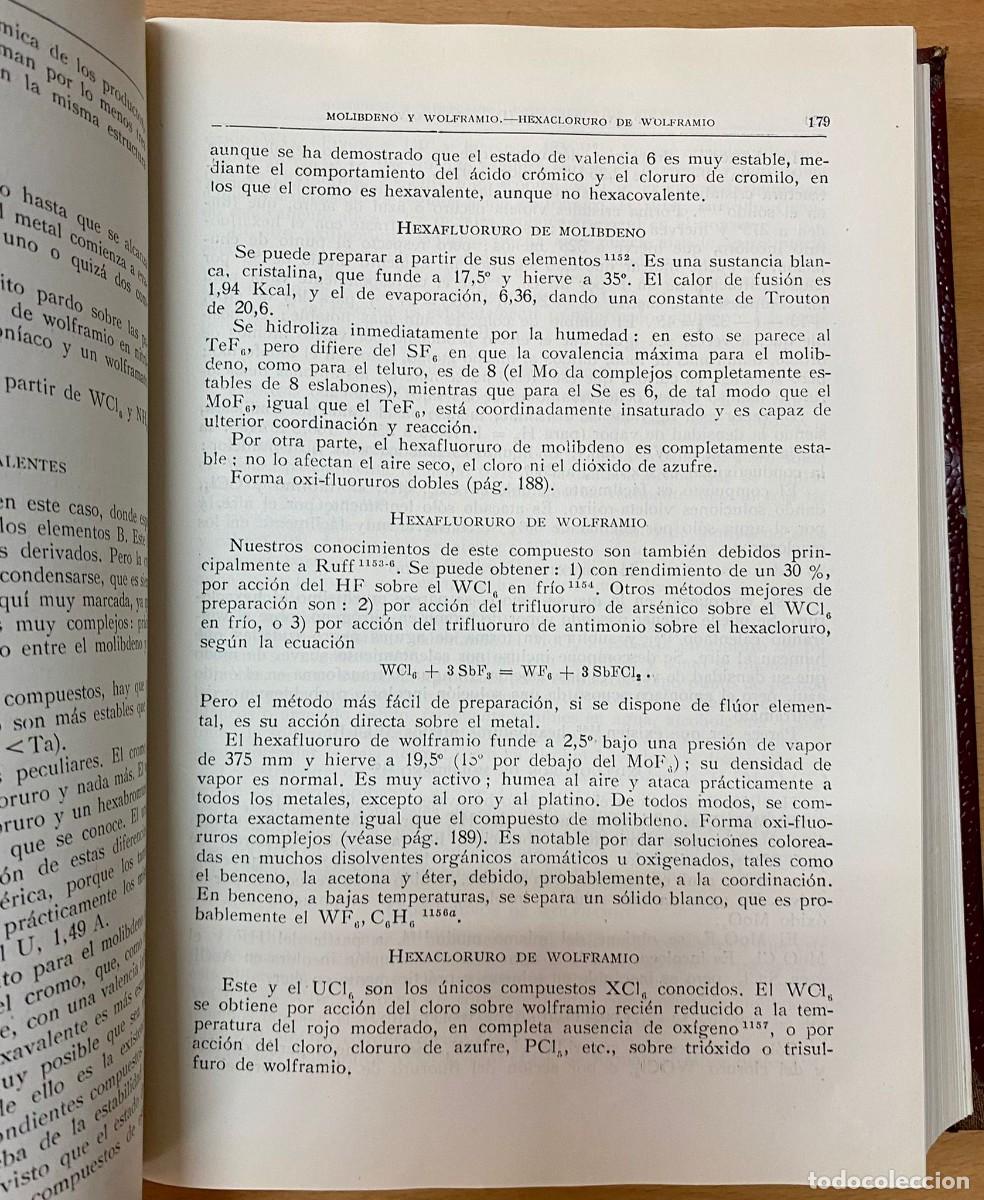 Libros de segunda mano de ciencias: Elementos qu&iacute;micos y sus compuestos, de N. V. Sidgwick. Tomo II - Foto 3