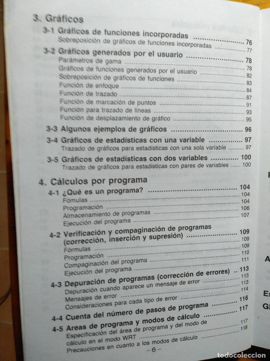 Libros de segunda mano de ciencias: GRAFICOS CIENTIFICOS FX-6300G MANUAL DEL PROPIETARIO (Casio) - Foto 4