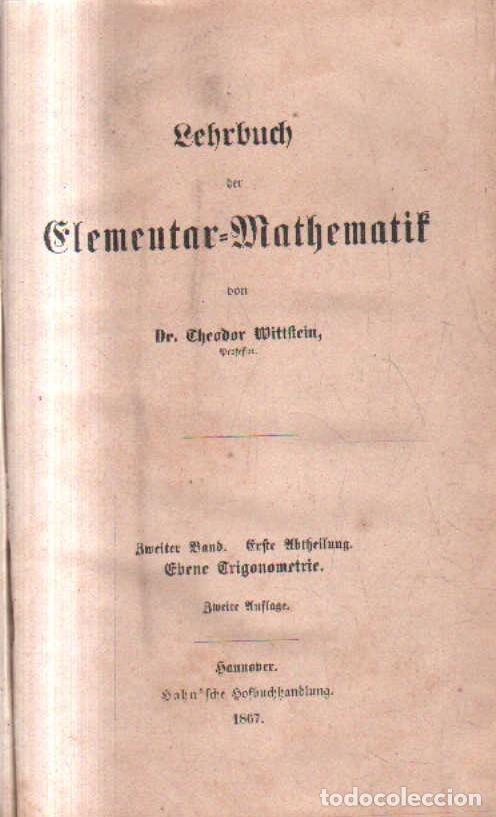 Libros de segunda mano de ciencias: ELEMENTAL MATHEMATIF. TRIGONOMETRIE. WRITFEIN, THEODOR. A-MAT-567 - Foto 2