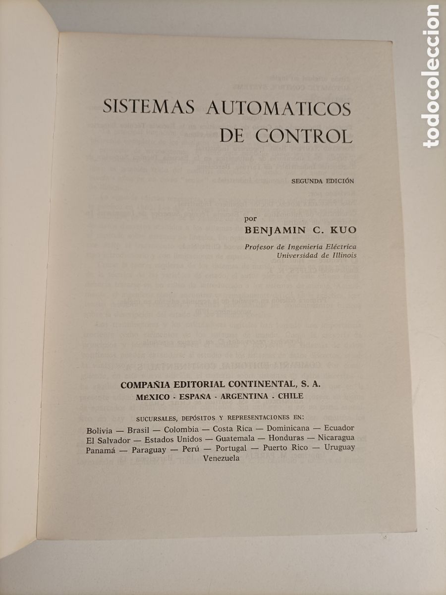 Libros de segunda mano de ciencias: Sistemas autom&aacute;ticos de control Benjam&iacute;n C.Kuo .t&eacute;cnica industria - Foto 7