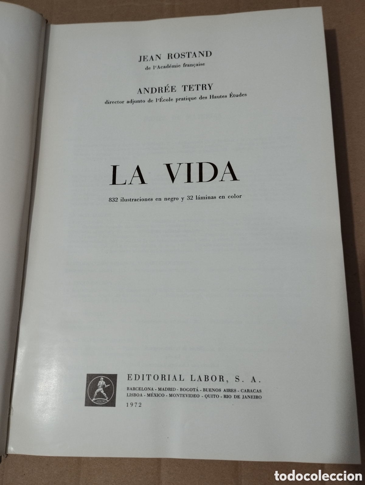 Libros de segunda mano: LA VIDA (JEAN ROSTAND / ANDR&Eacute;E TETRY) - Foto 2