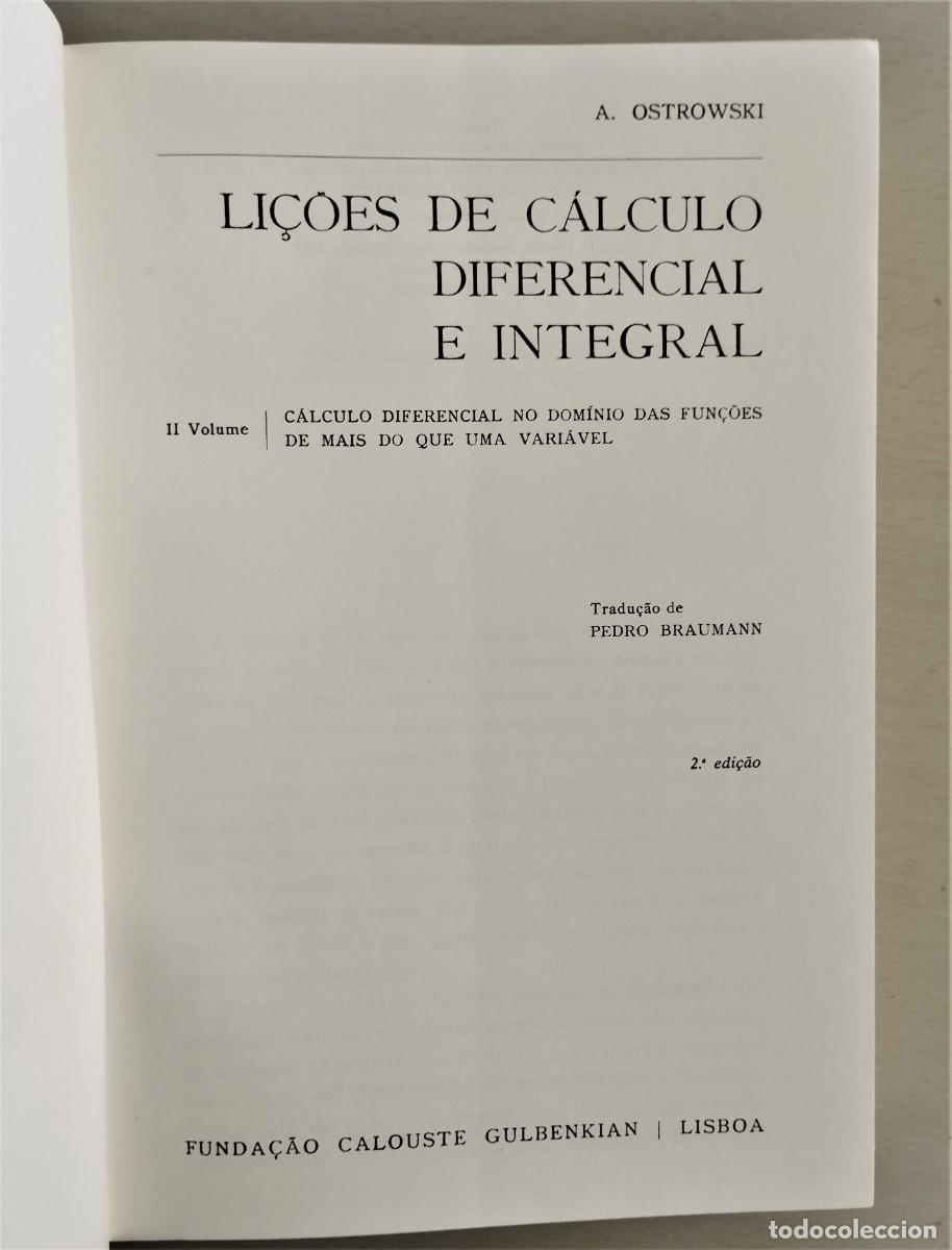 Libros de segunda mano de ciencias: Li&ccedil;&otilde;es de C&aacute;lculo Diferencial e Integral II Volume de Alexander Ostrowski - Foto 9