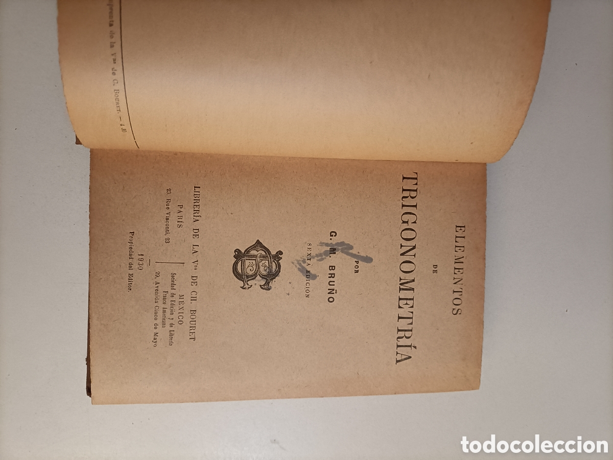 Libros de segunda mano de ciencias: Elementos de Trigonometr&iacute;a.G.M.Bru&ntilde;o ... matem&aacute;ticas - Foto 8