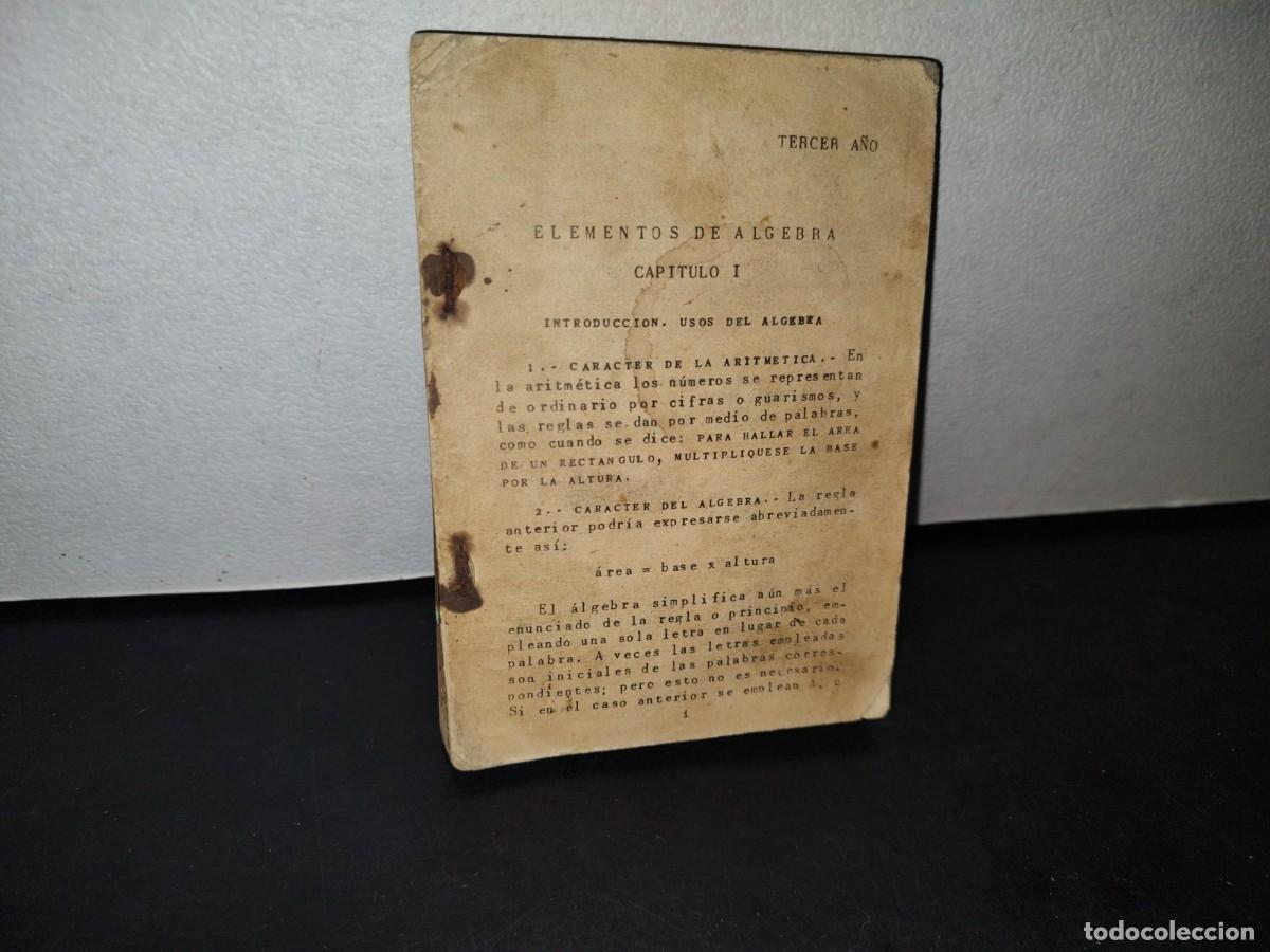 Libros de segunda mano de ciencias: 40- ANTIGUO LIBRO DE &Aacute;LGEBRA. TERCER A&Ntilde;O. ELEMENTOS DE &Aacute;LGEBRA - 30S - 40S - Foto 1