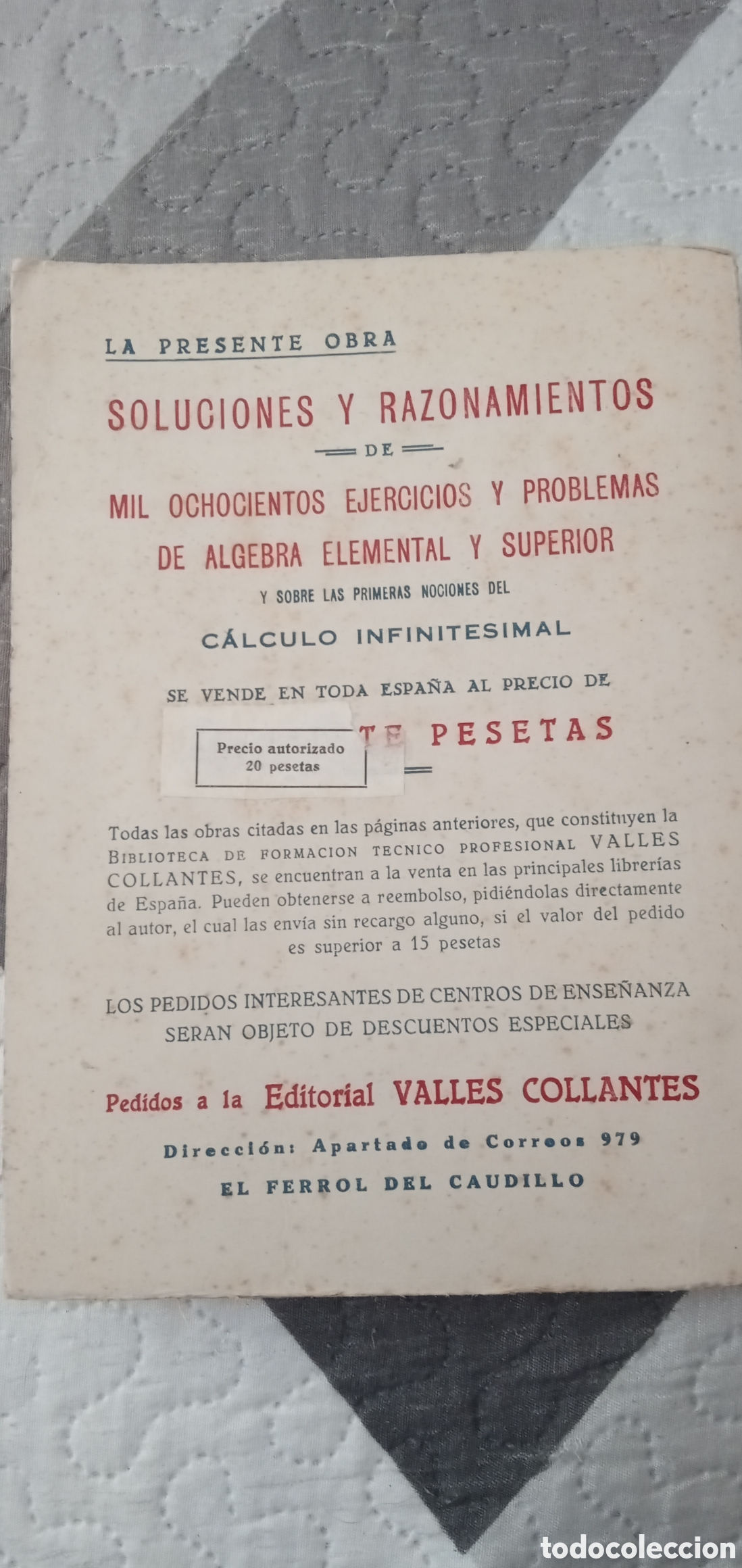 Libros de segunda mano de ciencias: Mil ochocientos ejercicios y problemas de algebra elemental y superior.1941. - Foto 2