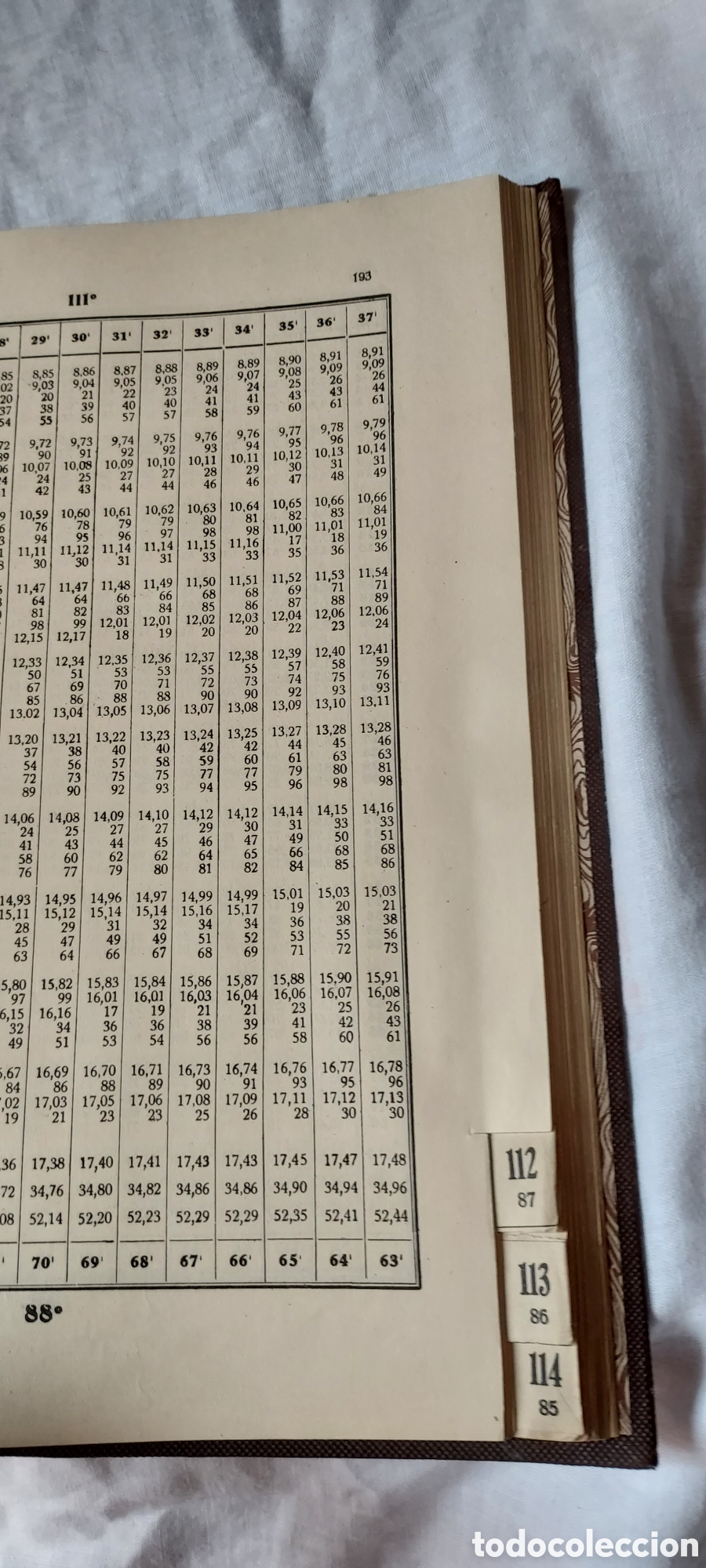Libros de segunda mano de ciencias: TABLAS TAQUIMETRICAS.J.J.CUARTERO.MADRID 1959 - Foto 9