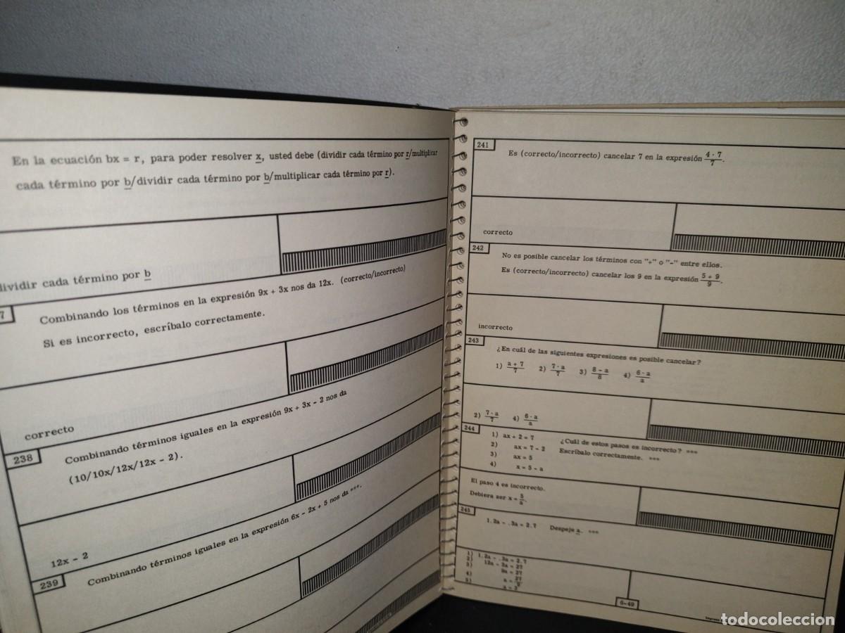 Libros de segunda mano de ciencias: 166- TMI-GROLIER. UN CURSO DE ENSE&Ntilde;ANZA PROGRAMADA. VOLUMEN 2. FUNDAMENTOS DE &Aacute;LGEBRA - Foto 5