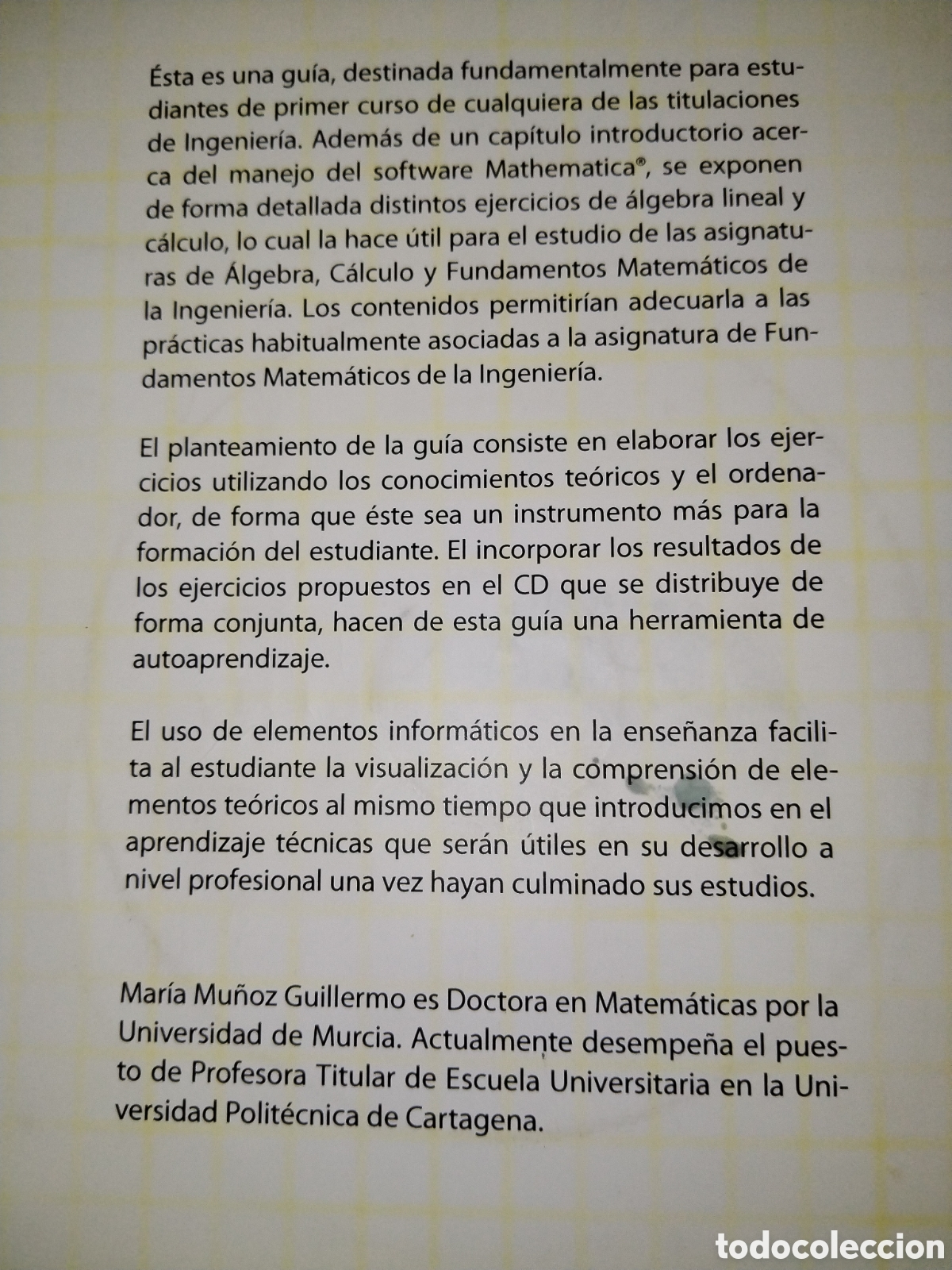 Libros de segunda mano de ciencias: Pr&aacute;cticas de fundamentos matem&aacute;ticos de la ingenier&iacute;a con Mathem&aacute;tica. Mar&iacute;a Mu&ntilde;oz Guillermo - Foto 2