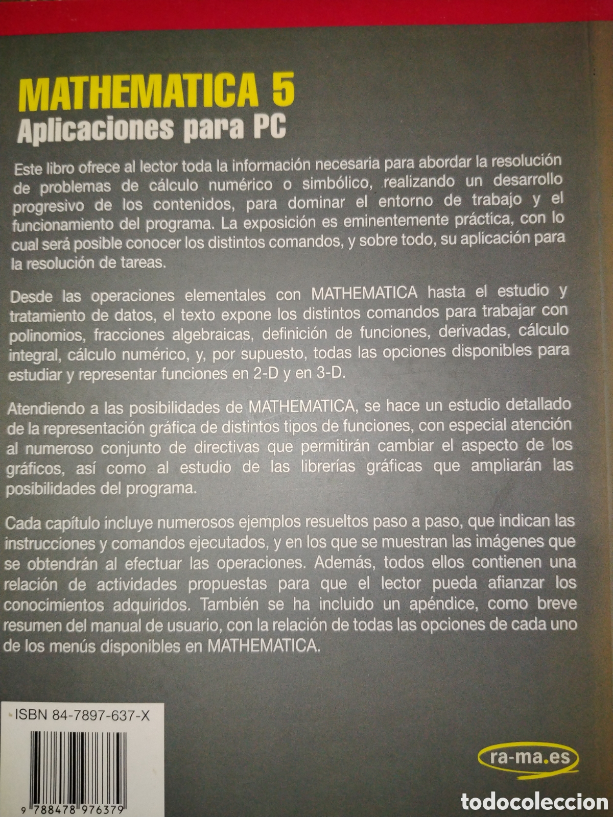 Libros de segunda mano de ciencias: Mathematica 5. Aplicaciones para PC. Agust&iacute;n Carrillo. Inmaculada llamas - Foto 2