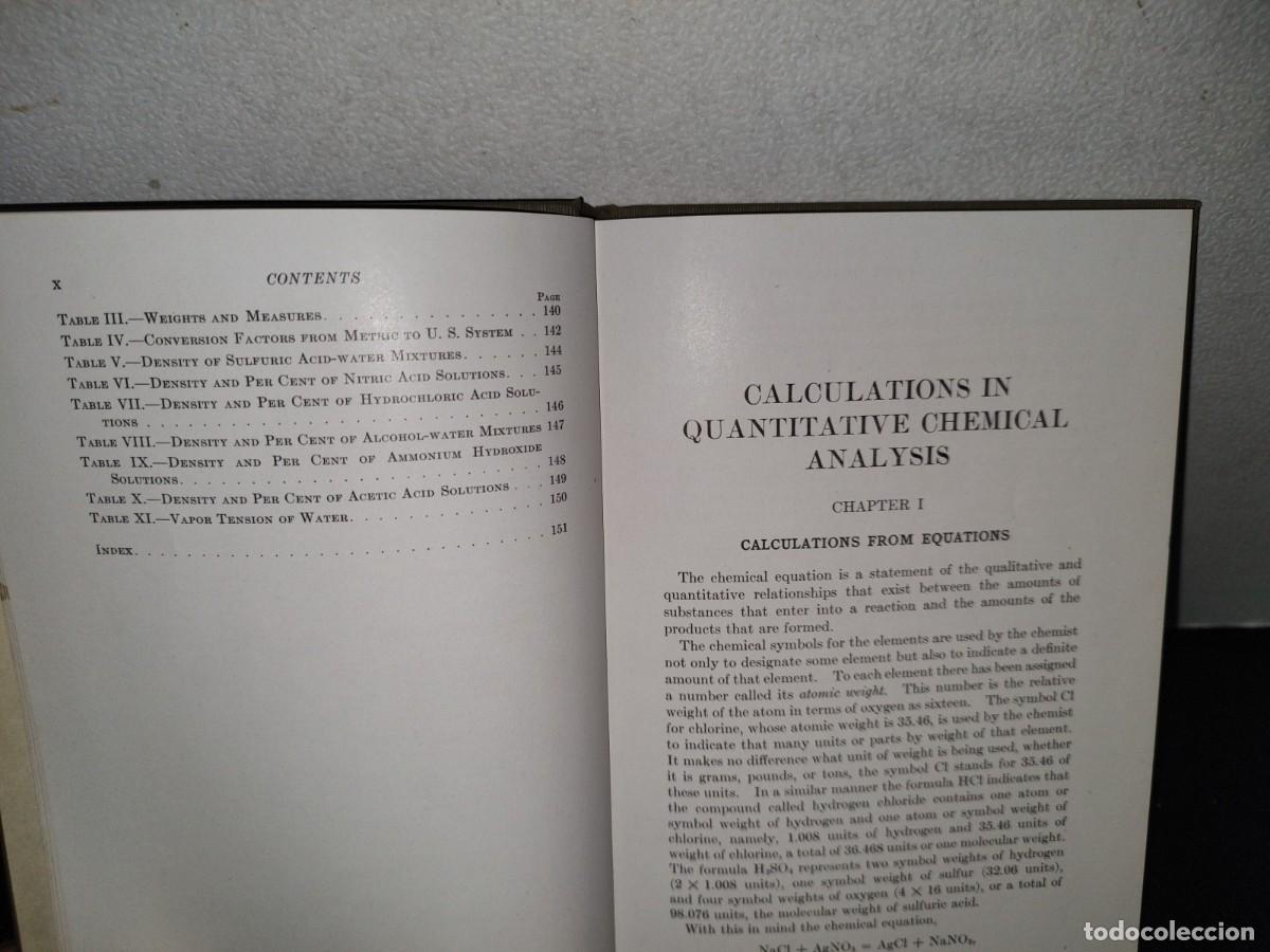 Libros de segunda mano de ciencias: 179- CALCULATIONS IN QUANTITATIVE CHEMICAL ANALYSIS - JOHN A. WALKINSON, PH. D. - 1938 - Foto 8