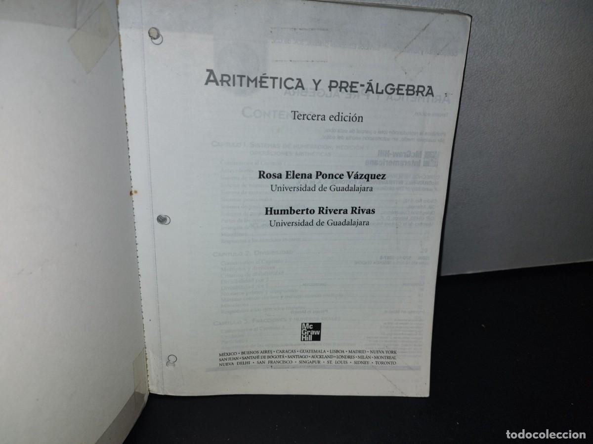 Libros de segunda mano de ciencias: 179- ARITM&Eacute;TICA Y PRE-&Aacute;LGEBRA - PONCE RIVERA - Foto 3