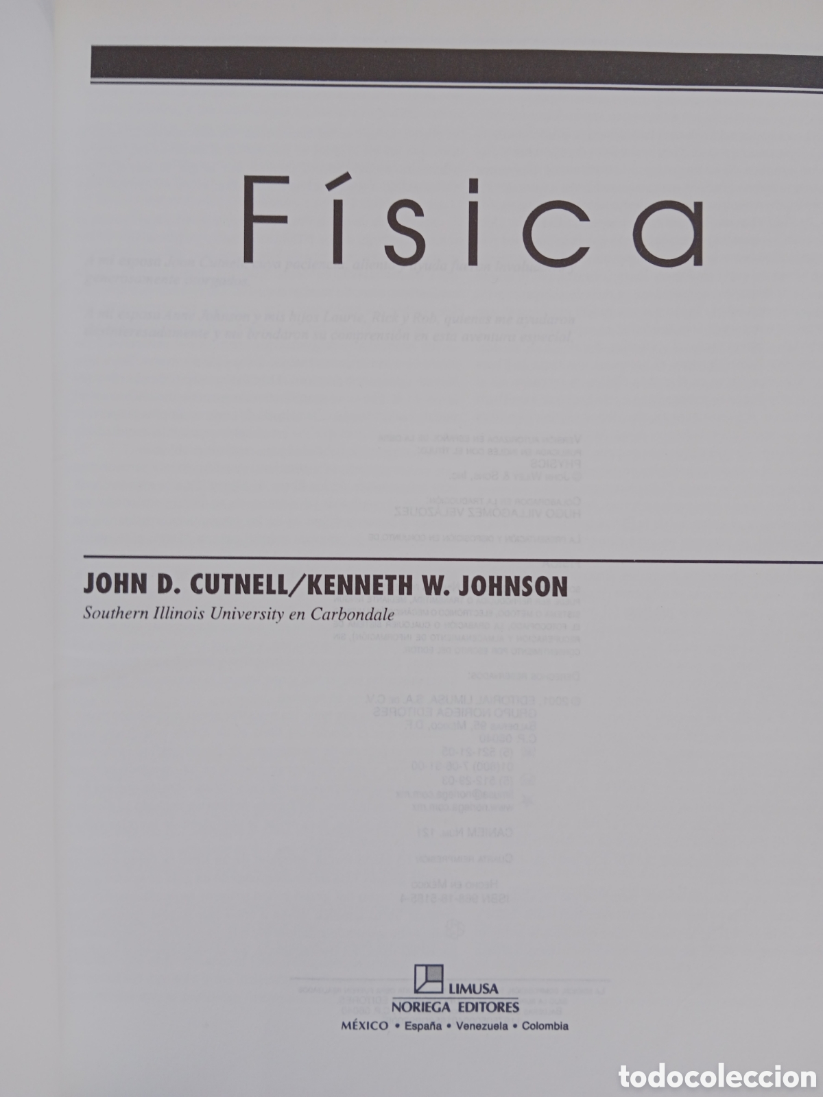Libros de segunda mano de ciencias: F&Iacute;SICA, CUTNELL , ED. LIMUSA - Foto 3