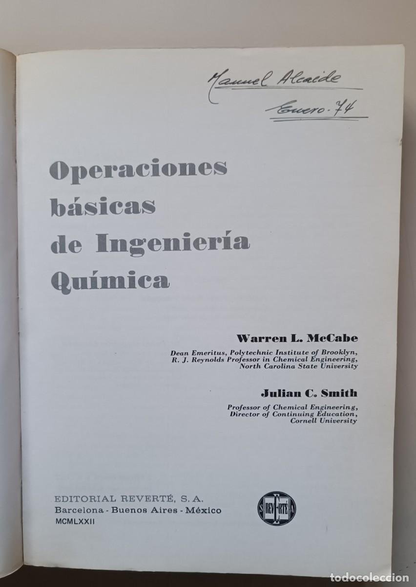 Libros de segunda mano de ciencias: Operaciones b&aacute;sicas de ingenier&iacute;a qu&iacute;mica - Foto 5
