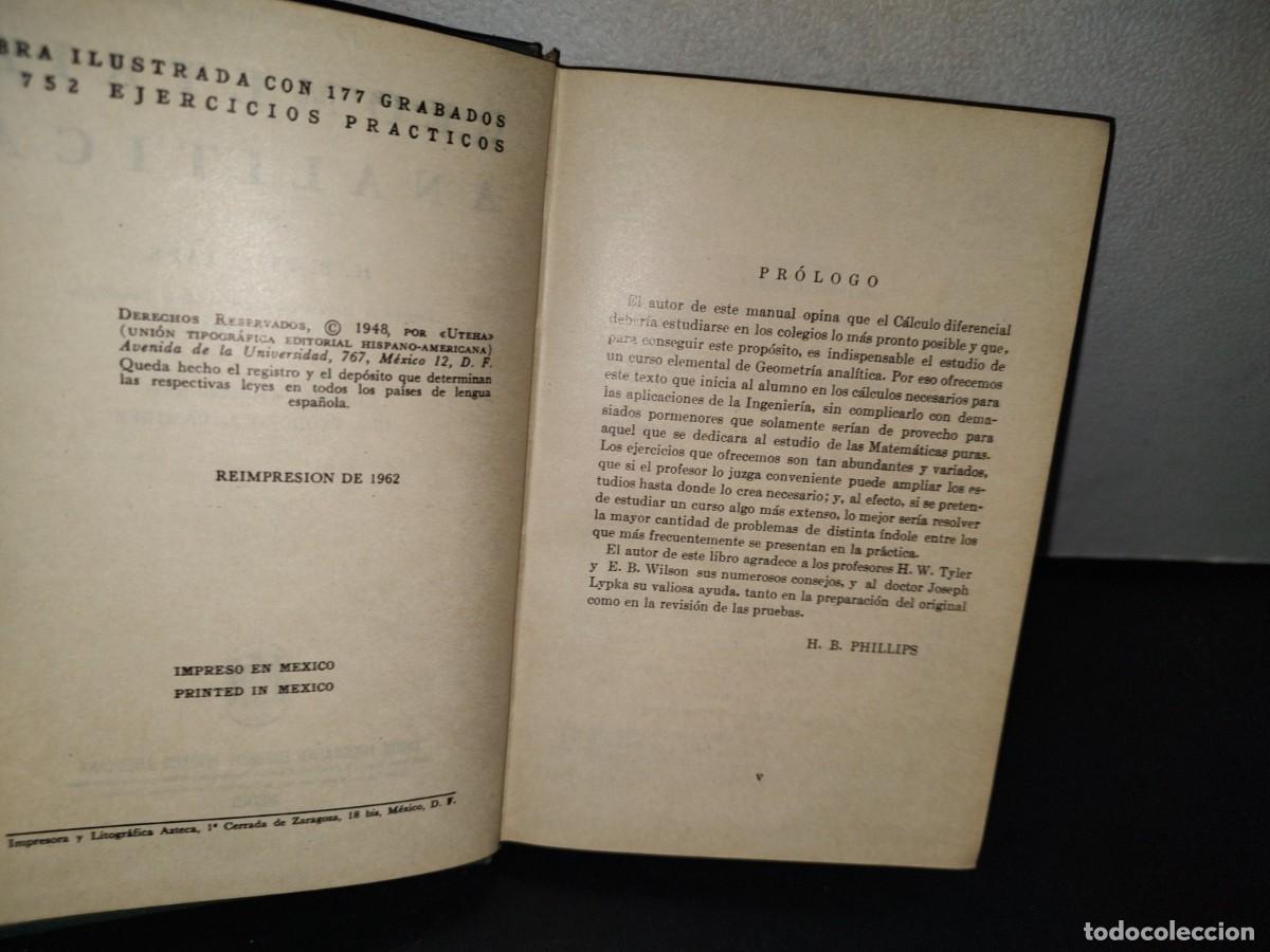Libros de segunda mano de ciencias: 183- GEOMETR&Iacute;A ANAL&Iacute;TICA - H. B. PHILLIPS - 1962 - Foto 4