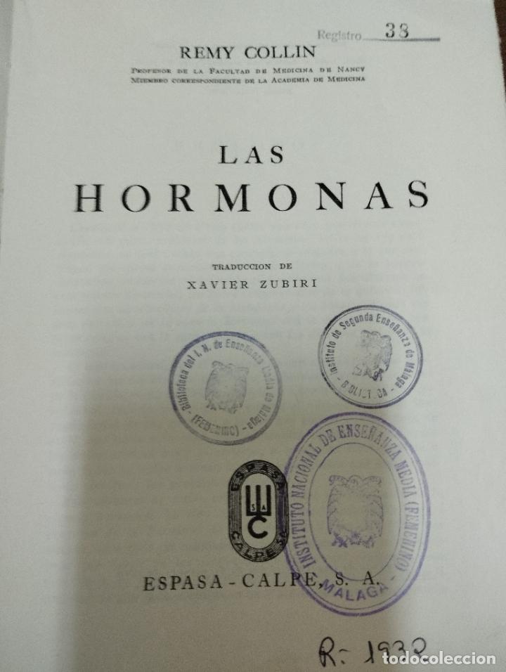 Libros de segunda mano: Las hormonas. Remy Collin. Espasa Calpe. - Foto 3