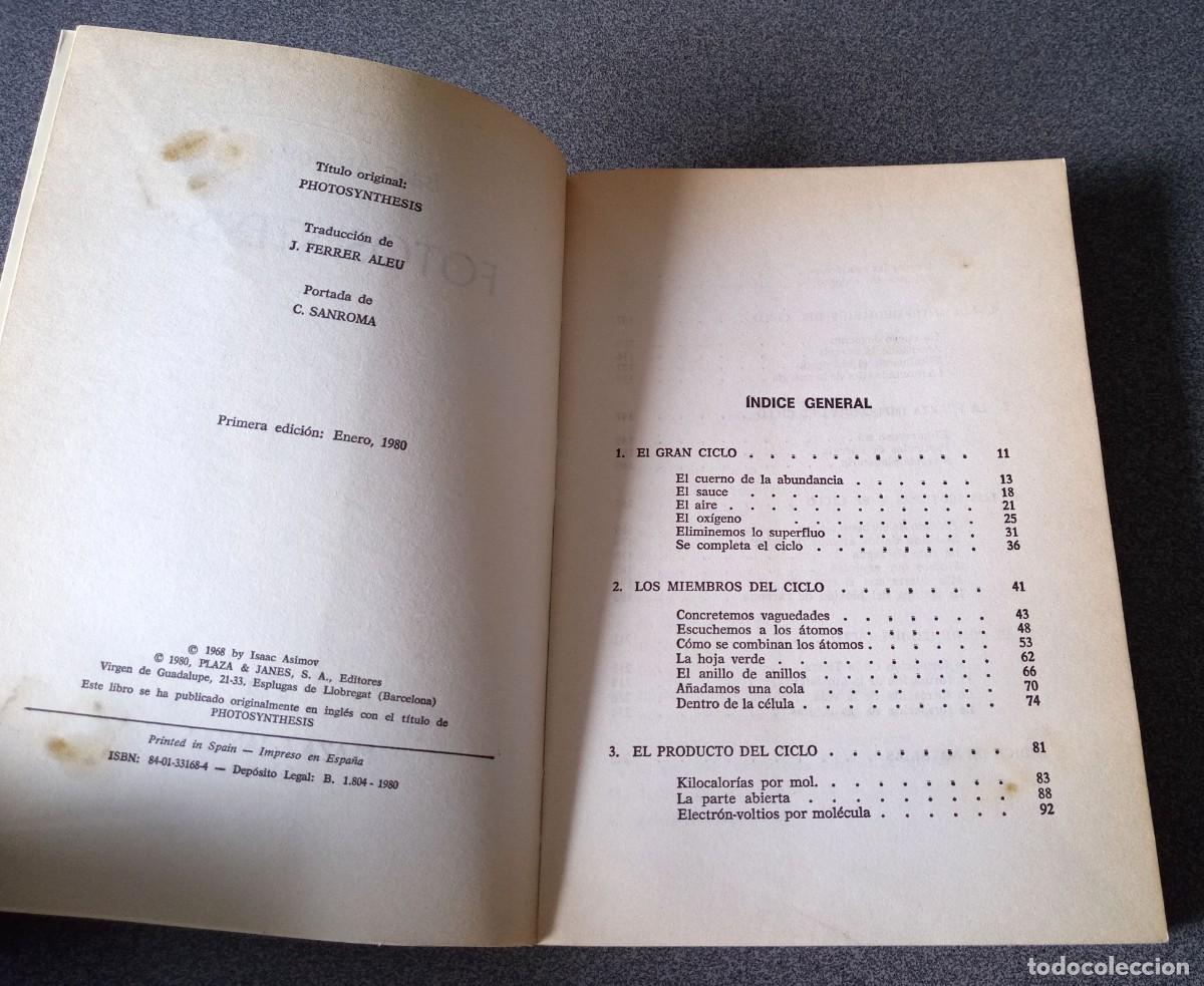Libros de segunda mano: La Fotos&iacute;ntesis Isaac Asimov - Foto 4