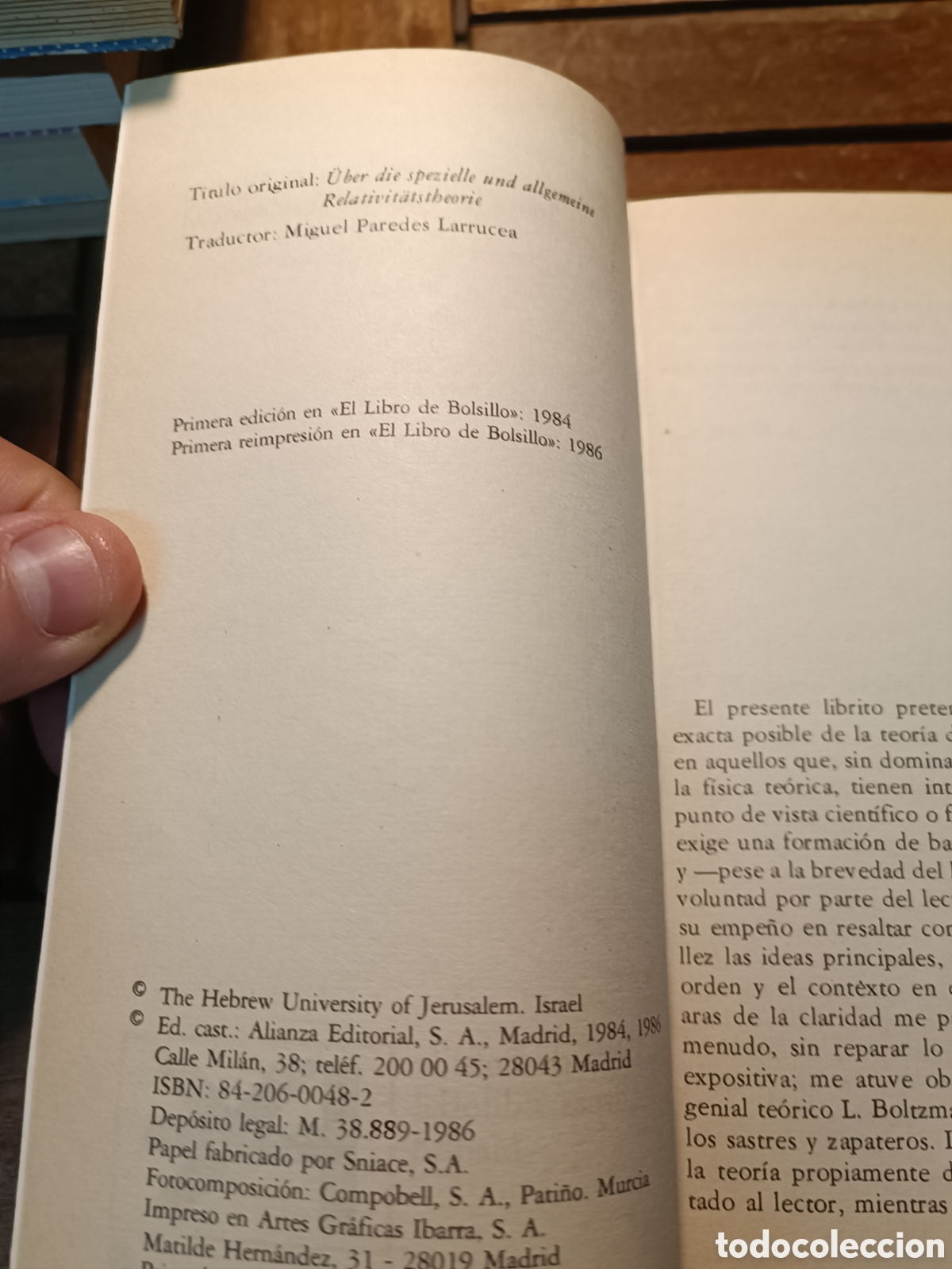 Libros de segunda mano de ciencias: Albert Einstein sobre la teor&iacute;a de la relatividad especial y general alianza - Foto 3