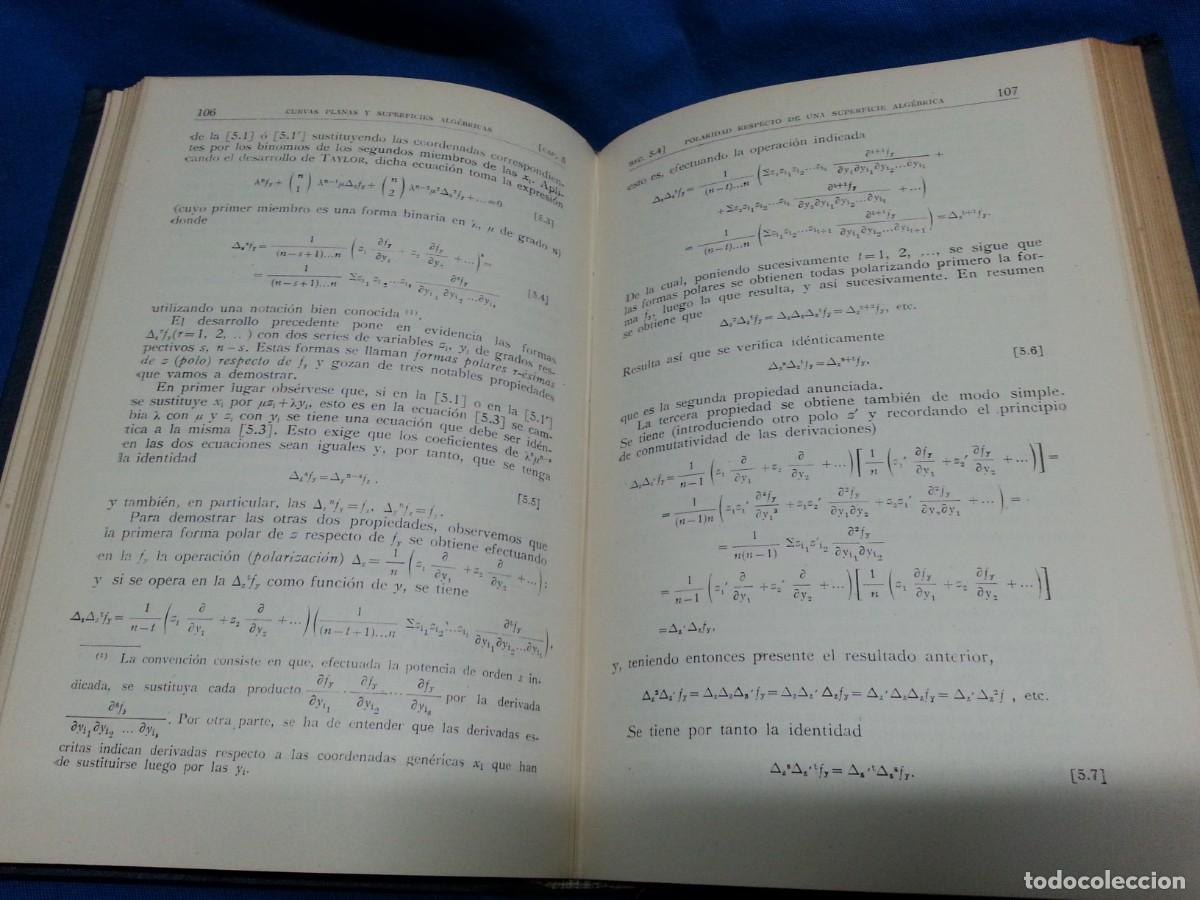 Libros de segunda mano de ciencias: COMPLEMENTOS DE GEOMETRIA PROYECTIVA - ED. AGUILAR 1951 - Foto 5
