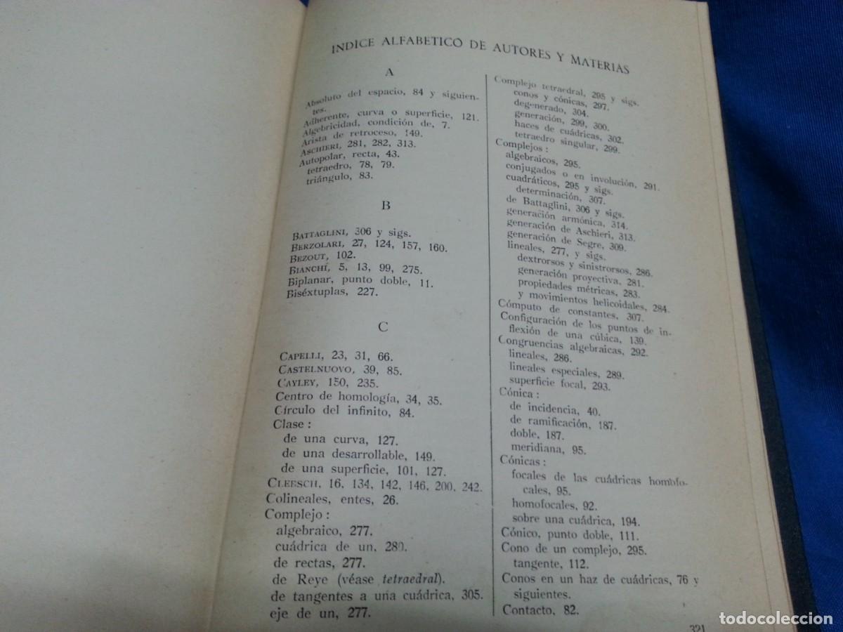 Libros de segunda mano de ciencias: COMPLEMENTOS DE GEOMETRIA PROYECTIVA - ED. AGUILAR 1951 - Foto 6