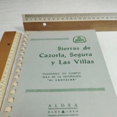 Libros de segunda mano: SIERRAS DE CAZORLA, SEGURA Y LAS VILLAS. CUADERNO DE CAMPO DE ”EL CANTALAR” KKB