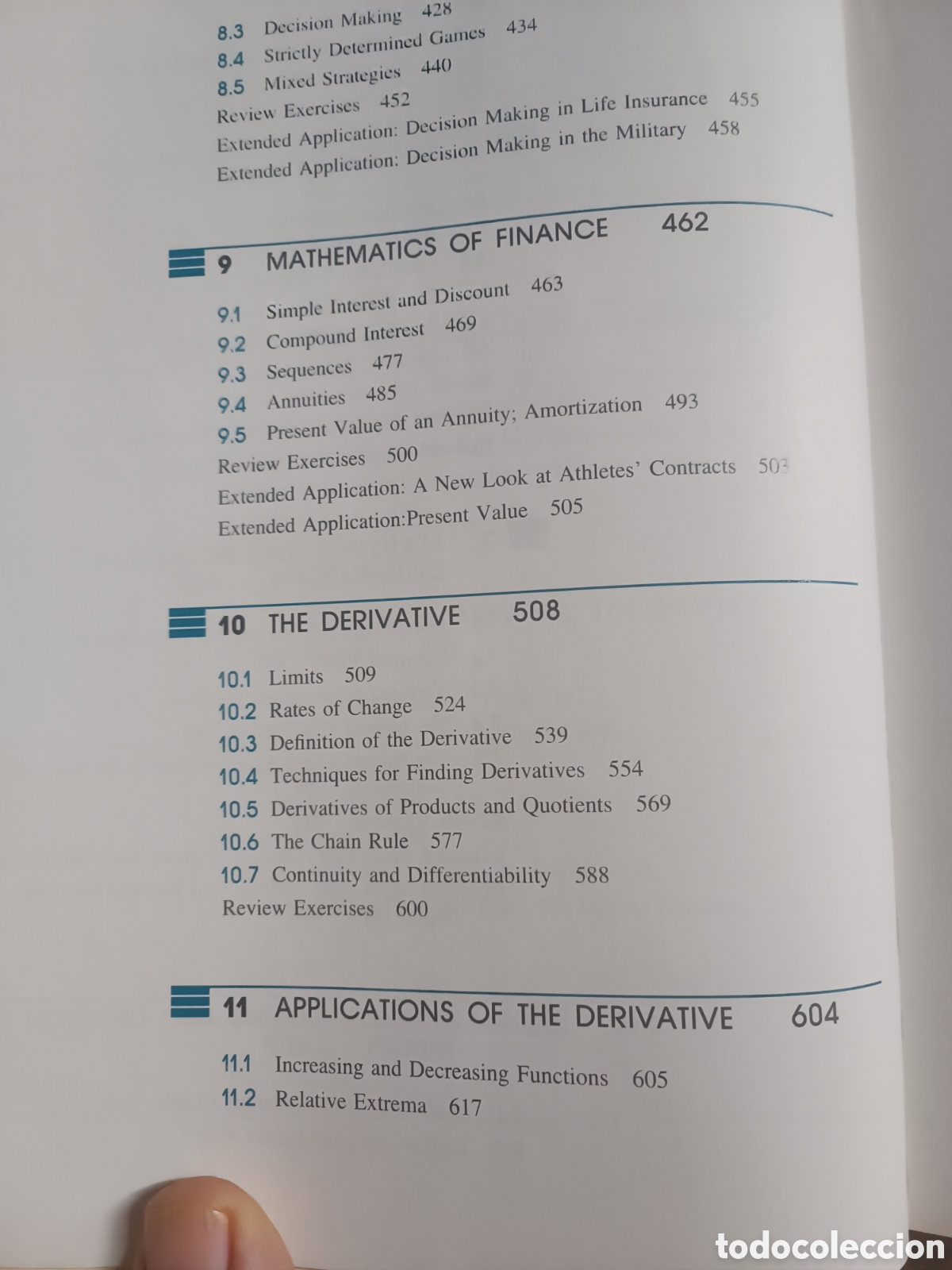 Libros de segunda mano de ciencias: Finite mathematics and calculus with applications - Foto 6