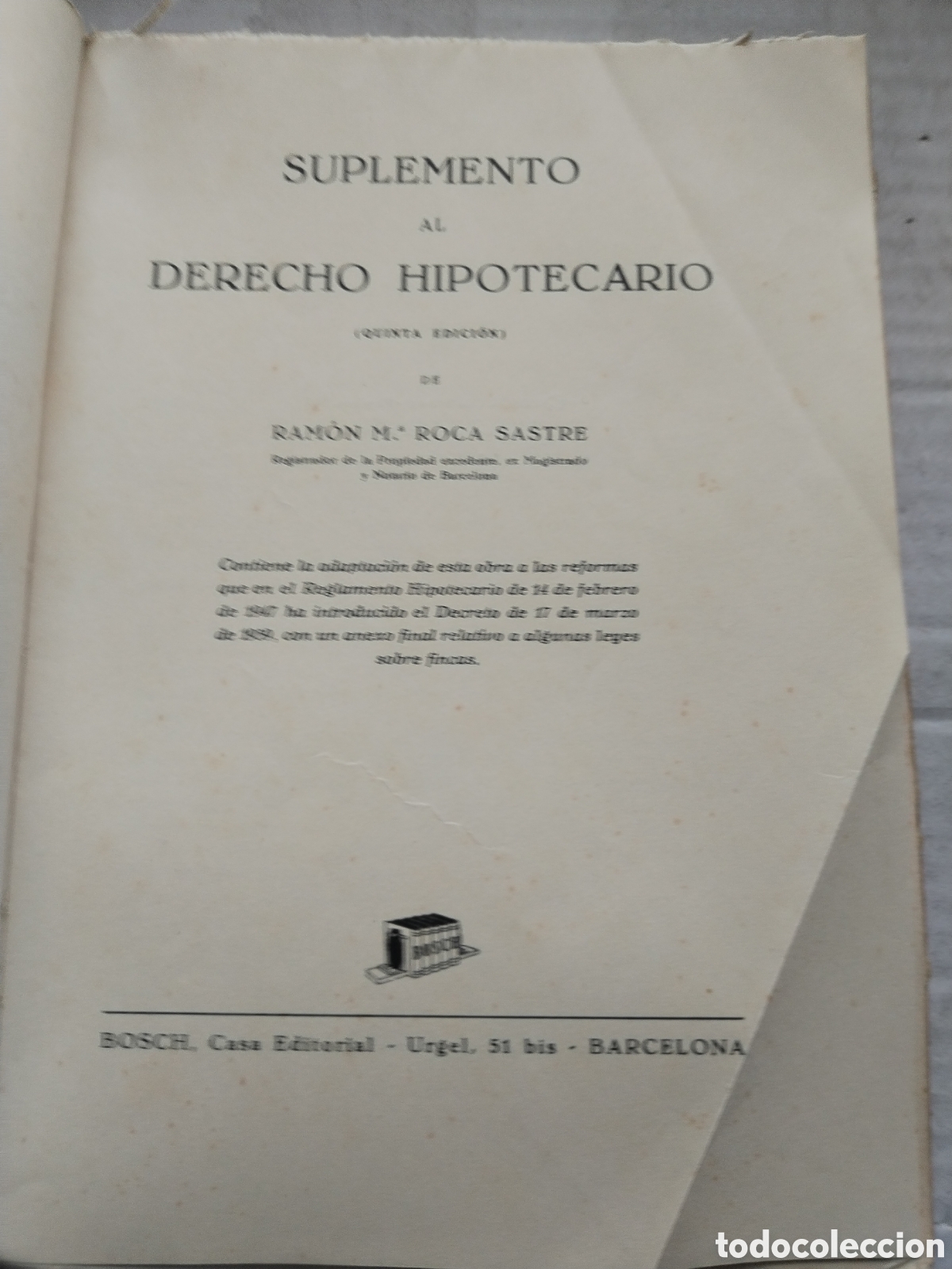 Libros de segunda mano: DERECHO HIPOTECARIO 5 TOMOS/RAM&Oacute;N ROCA SASTRE - Foto 8