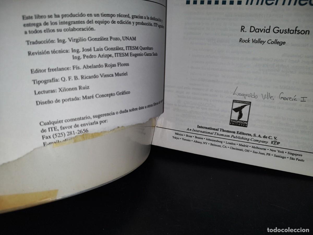 Libros de segunda mano de ciencias: 194- &Aacute;LGEBRA INTERMEDIA - R. DAVID GUSTAFSON - Foto 6