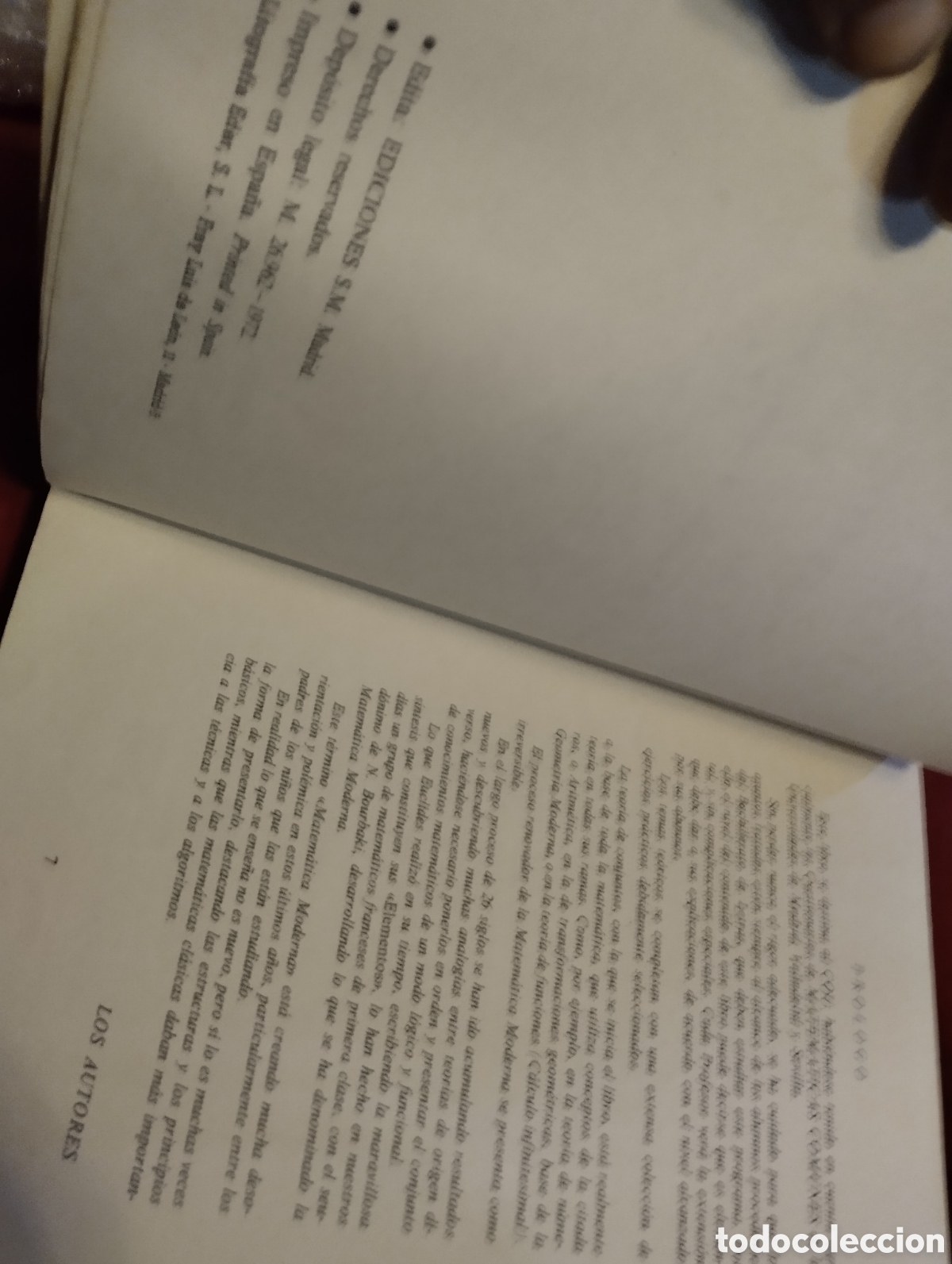Libros de segunda mano de ciencias: MATEM&Aacute;TICAS CURSO COM&Uacute;N/COU-SM- 1972- - Foto 3