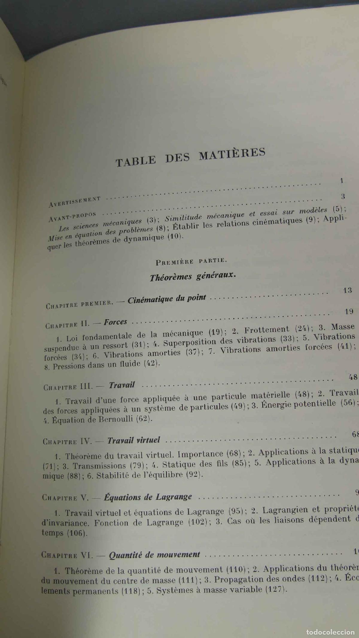 Libros de segunda mano de ciencias: El&eacute;ments de m&eacute;canique g&eacute;n&eacute;rale pour l&acute;ing&eacute;nieur. VERNET - Foto 2