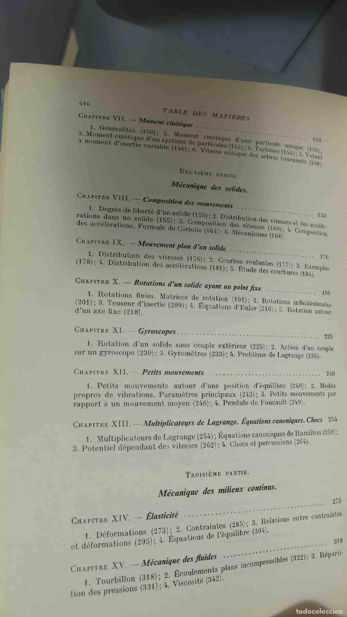 Libros de segunda mano de ciencias: El&eacute;ments de m&eacute;canique g&eacute;n&eacute;rale pour l&acute;ing&eacute;nieur. VERNET - Foto 3