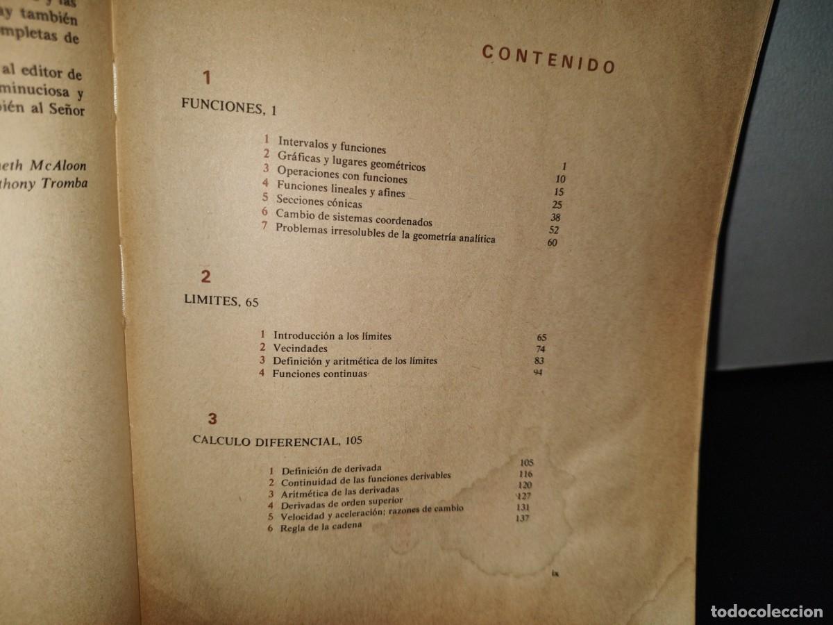 Libros de segunda mano de ciencias: 77- C&Aacute;LCULO - MCALOON/TROMBA - 1976 - Foto 8