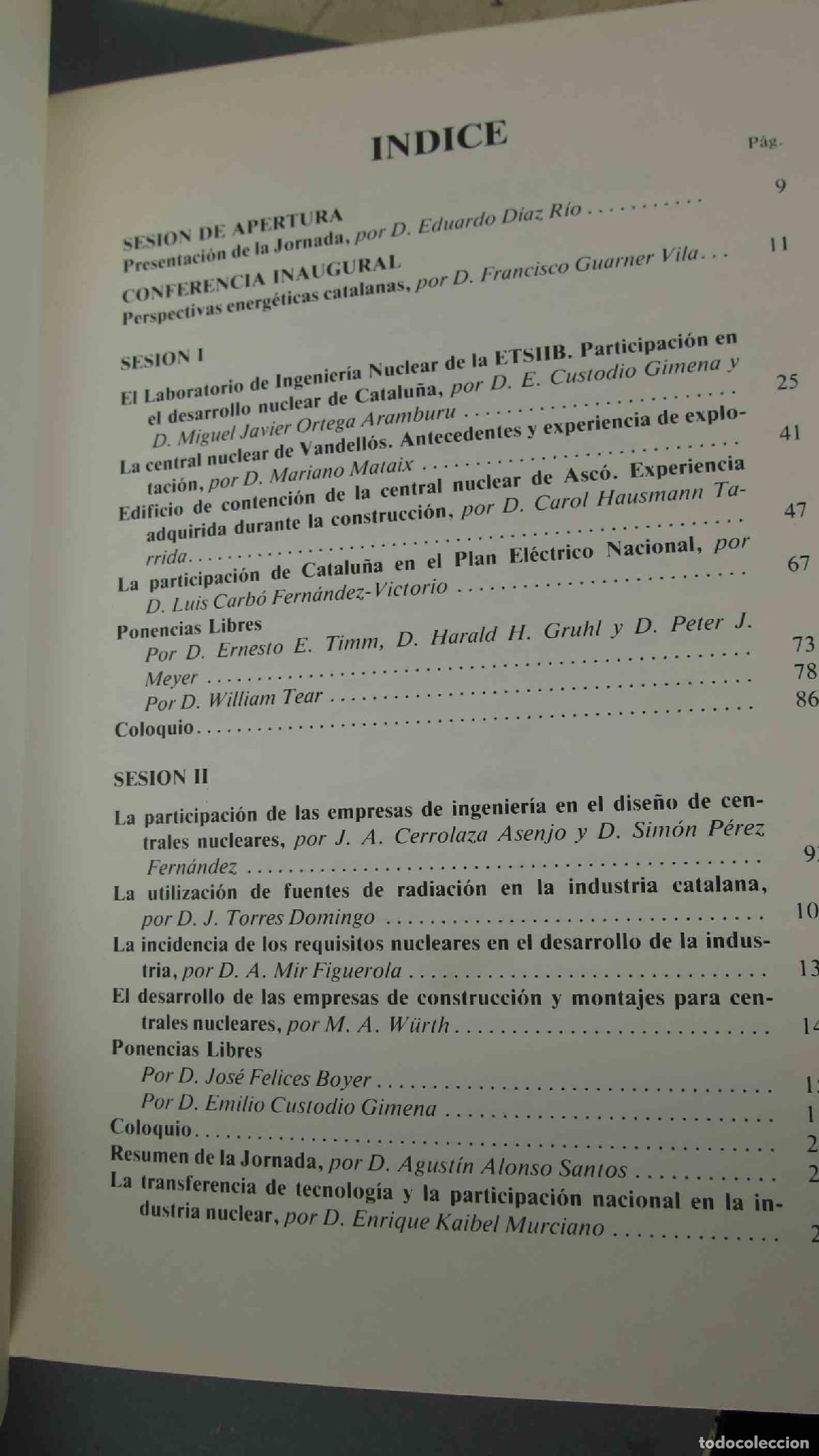 Libros de segunda mano de ciencias: JORNADA SOBRE LA INDUSTRIA NUCLEAR EN CATALU&Ntilde;A - Foto 2