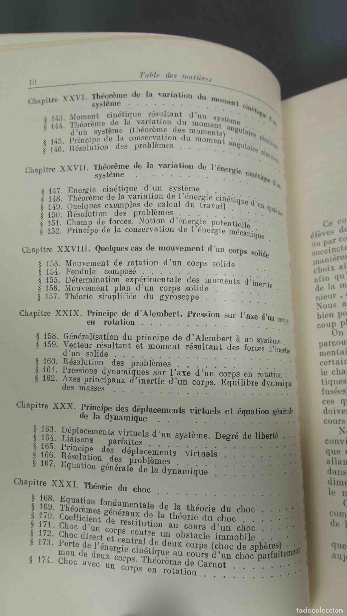 Libros de segunda mano de ciencias: El&eacute;ments de m&eacute;canique rationnelle. TARG - Foto 7