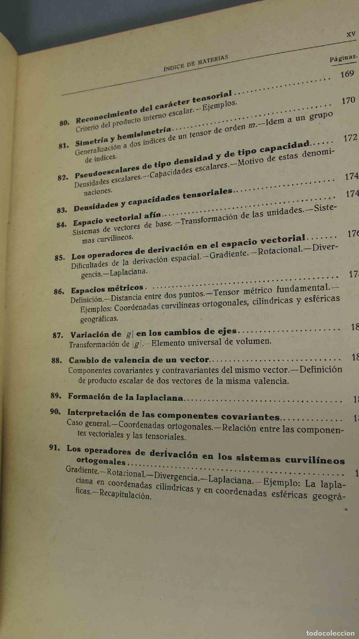 Libros de segunda mano de ciencias: Los tensores cartesianos rectangulares. Francisco Moran - Foto 8