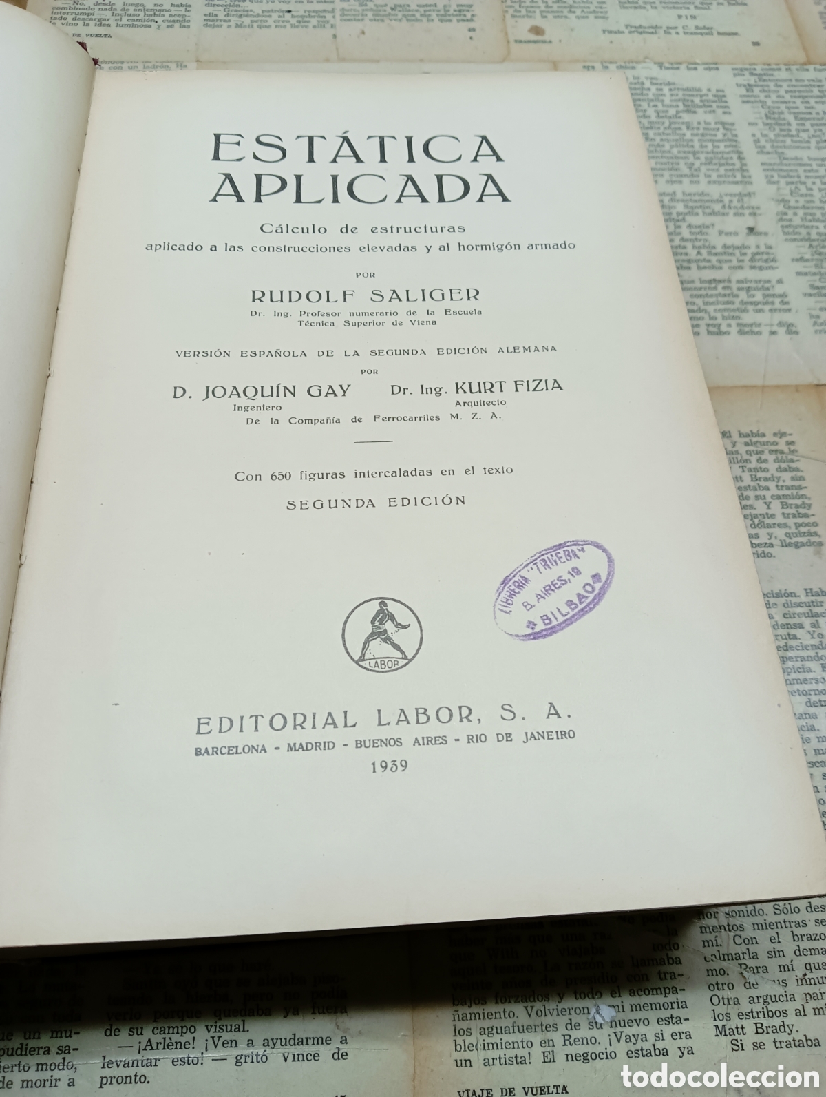 Libros de segunda mano de ciencias: Estatica Aplicada . R Salinger . Editorial labor - Foto 2