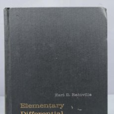 Libri di seconda mano: ELEMENTARY DIFFERENTIAL EQUATIONS. EARL DAVID RAINVILLE