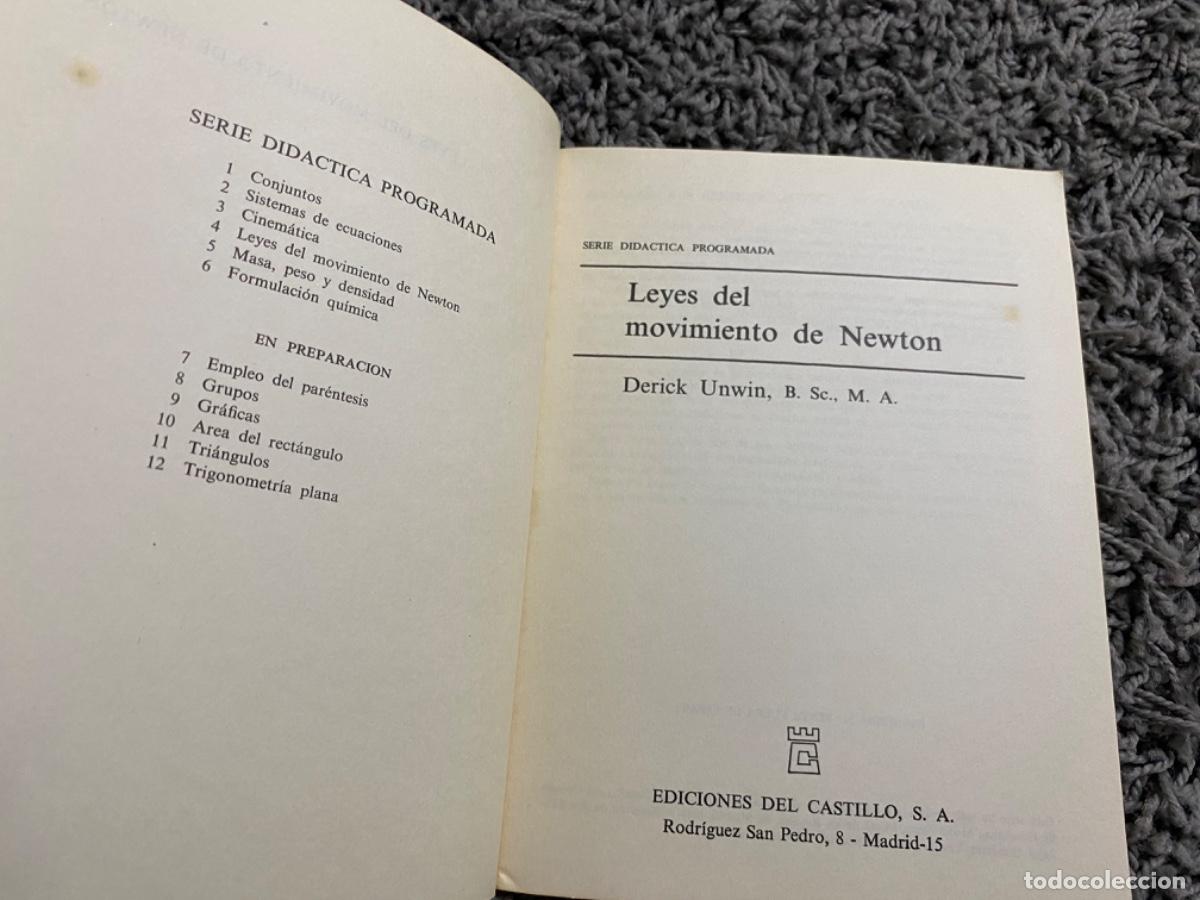 Libros de segunda mano de ciencias: LEYES DEL MOVIMIENTO DE NEWTON. UNWIN. SERIE DID&Aacute;CTICA PROGRAMADA, 1970 - Foto 2