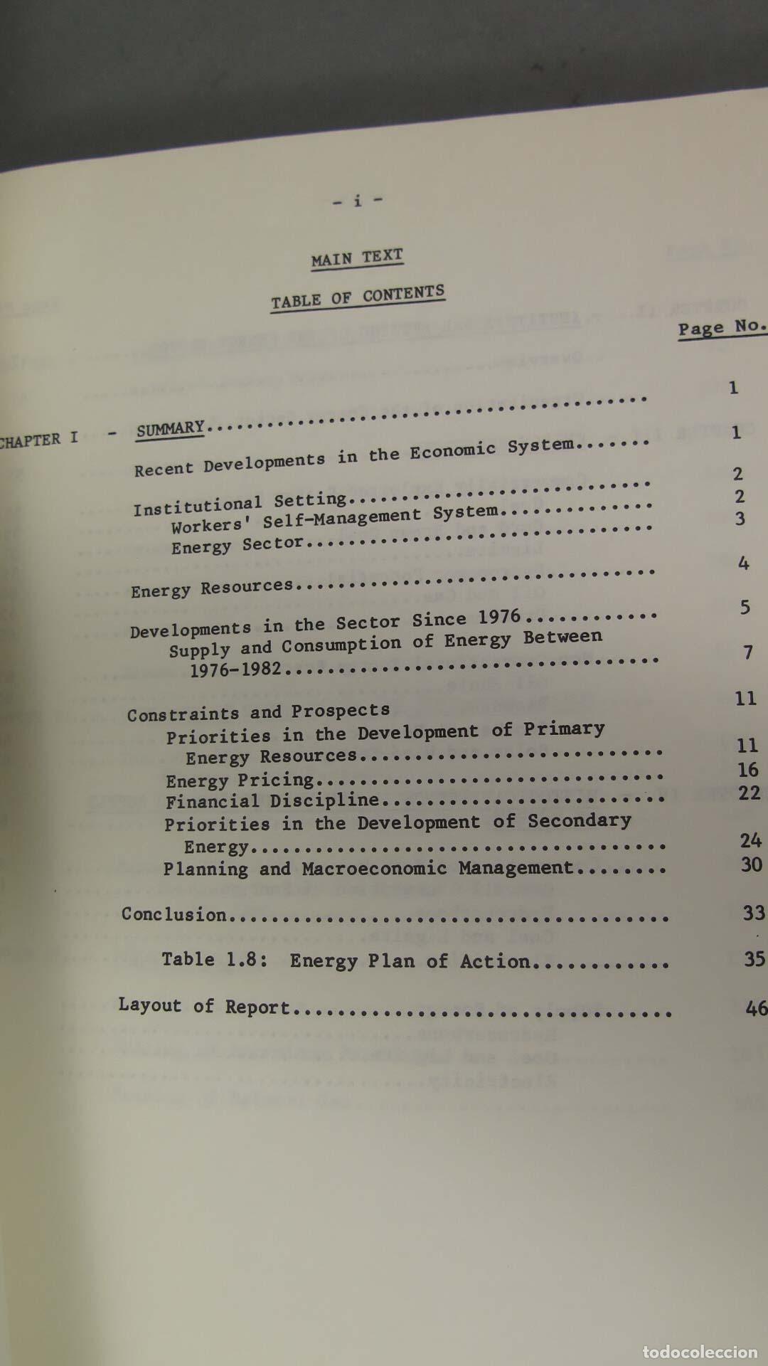 Libros de segunda mano de ciencias: YUGOSLAVIA. CONSTRAINTS AND PROSPECTS FOR RESTRUCTURING THE ENERGY SECTOR - Foto 2