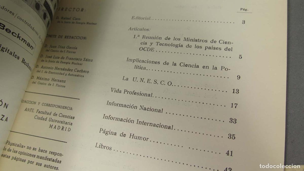 Libros de segunda mano de ciencias: physicalia. 49. 1965 - Foto 2