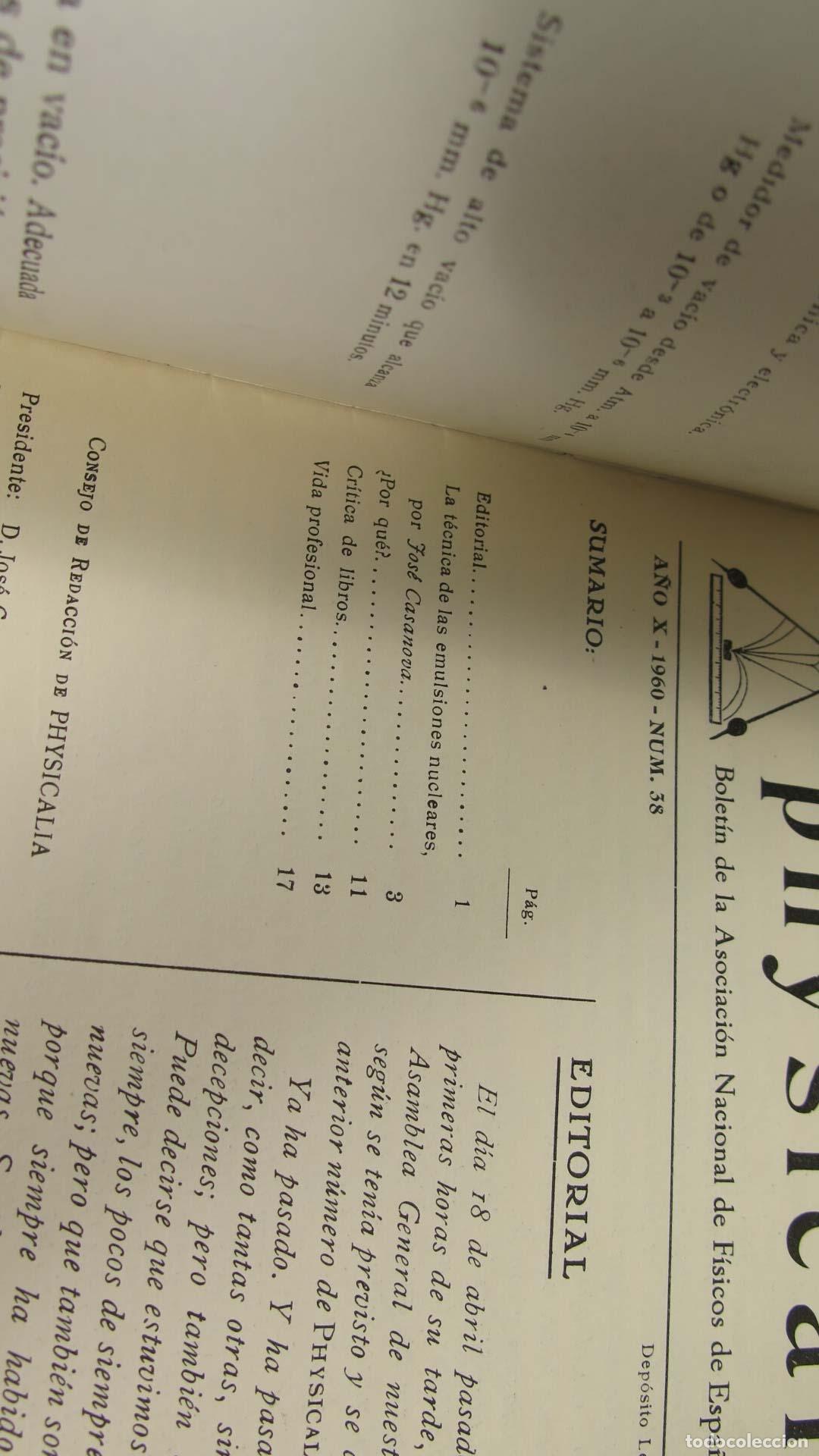 Libros de segunda mano de ciencias: physicalia. 38. 1960 - Foto 2