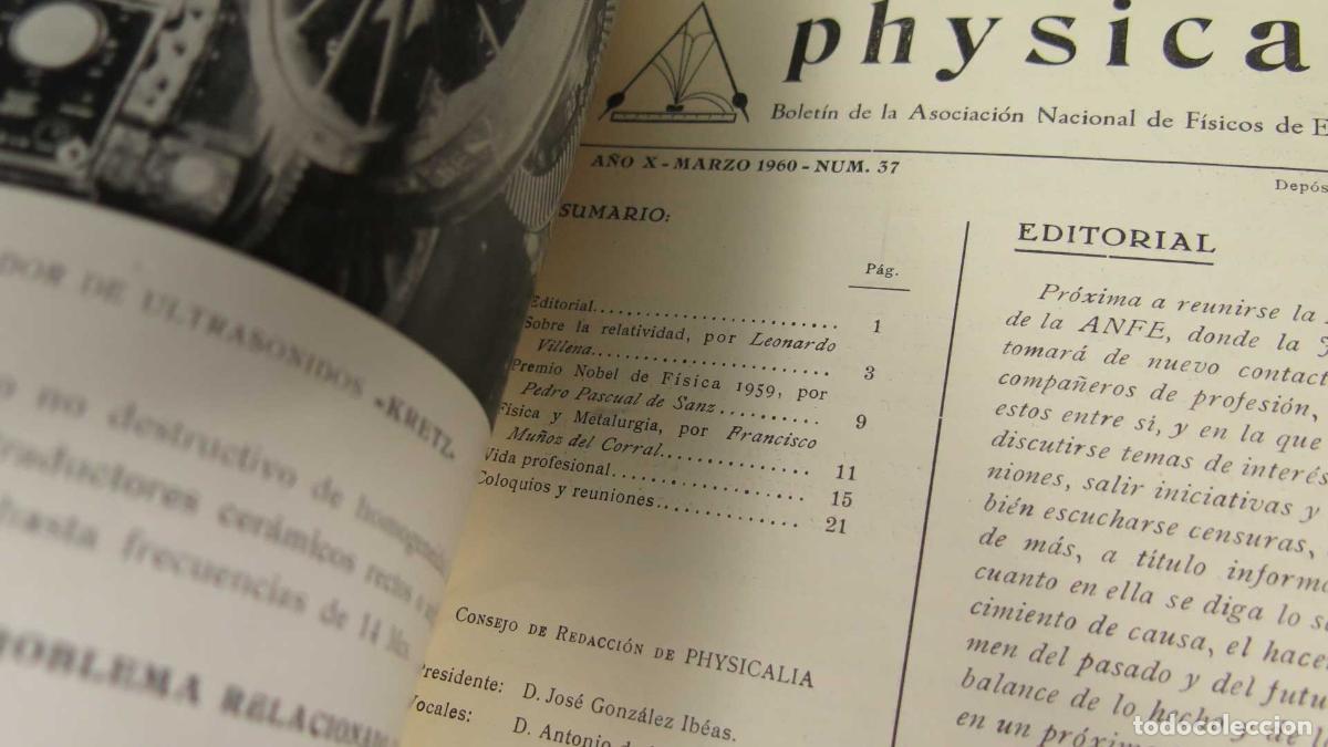 Libros de segunda mano de ciencias: physicalia. 37. 1960 - Foto 2