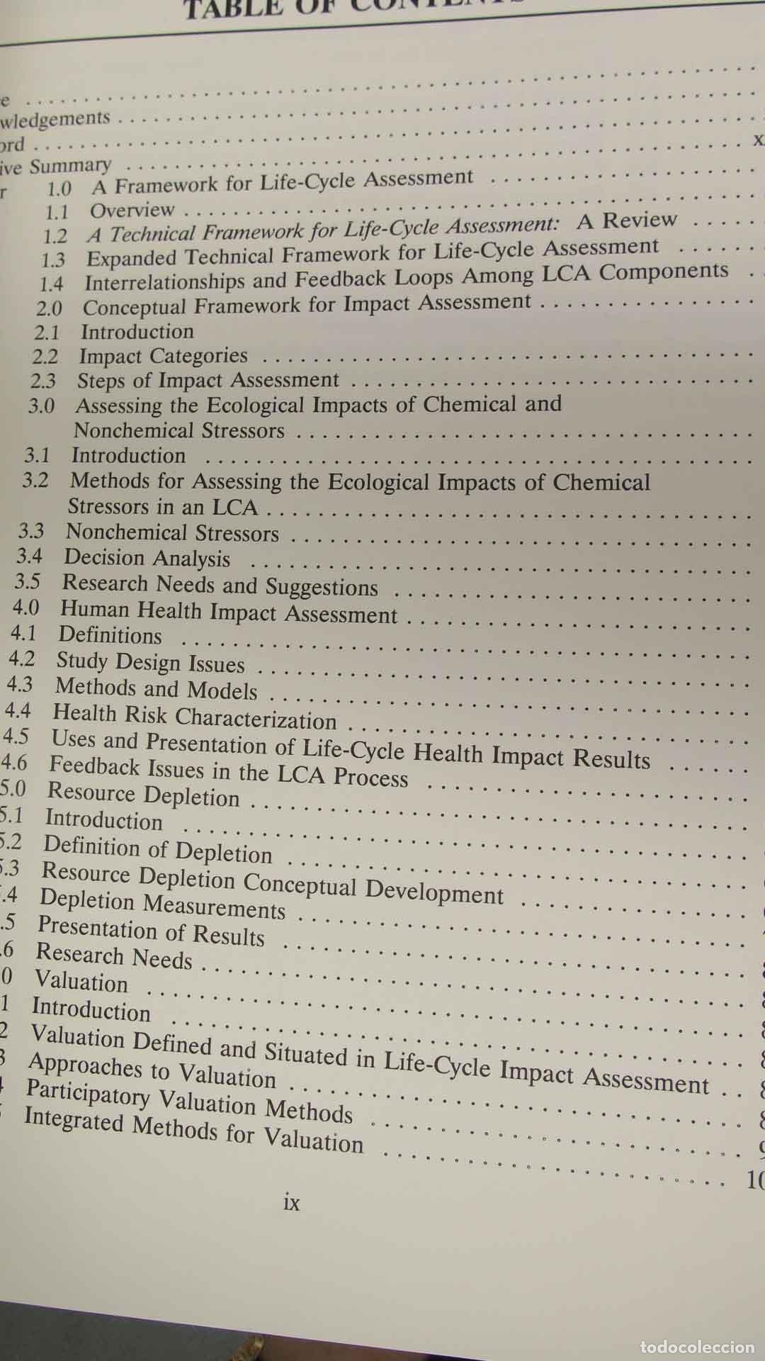 Libros de segunda mano de ciencias: A CONCEPTUAL FRAMEWORK FOR LIFE-CYCLE IMPACT ASSESSMENT - Foto 2