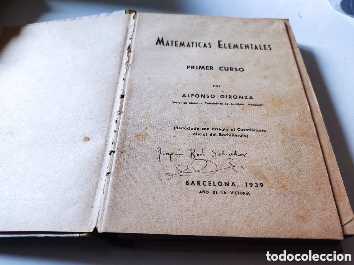 Libros de segunda mano de ciencias: Libro matem&aacute;ticas elementales aritm&eacute;tica y Geometr&iacute;a 1939 - Foto 2