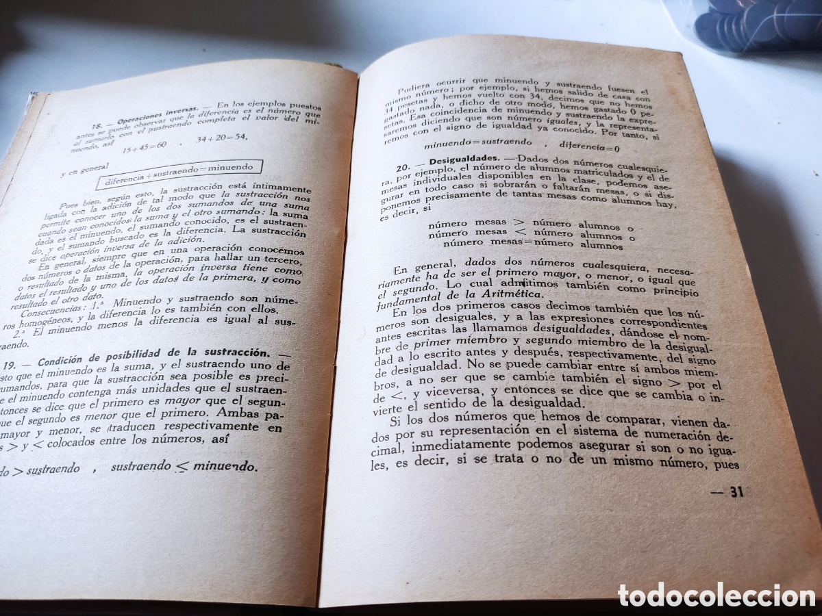 Libros de segunda mano de ciencias: Libro matem&aacute;ticas elementales aritm&eacute;tica y Geometr&iacute;a 1939 - Foto 7