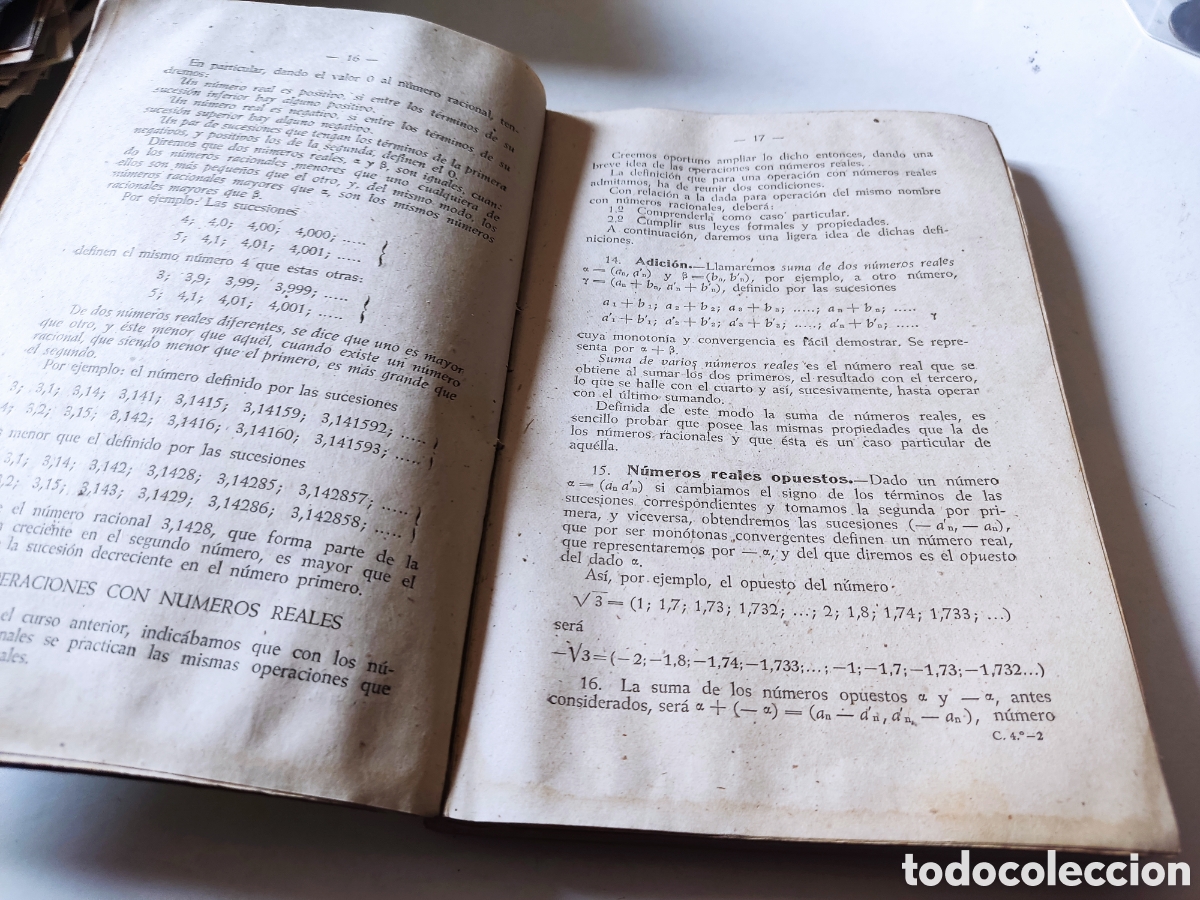 Libros de segunda mano de ciencias: Libro matem&aacute;ticas 4 curso del bachillerato Zaragoza 1941 - Foto 4