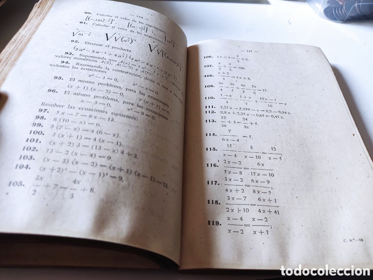 Libros de segunda mano de ciencias: Libro matem&aacute;ticas 4 curso del bachillerato Zaragoza 1941 - Foto 7