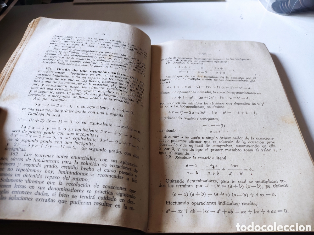 Libros de segunda mano de ciencias: Libro matem&aacute;ticas 4 curso del bachillerato Zaragoza 1941 - Foto 8