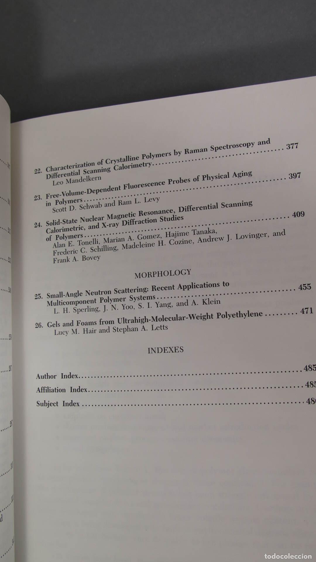 Libros de segunda mano de ciencias: Polymer Characterization : Physical Property, Spectroscopic, and Chromatographic Methods - Foto 4